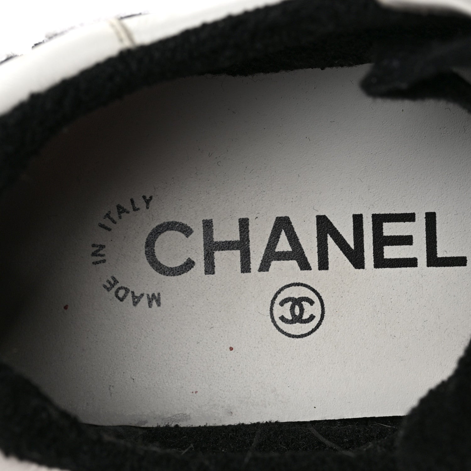 Chanel Calfskin Womens Logo Sneakers 36 Black White 7 of 15