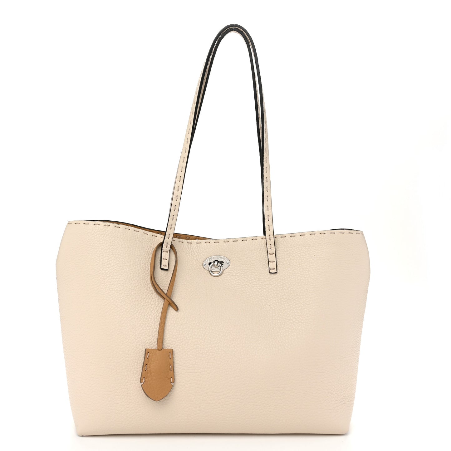 Cuoio Romano Selleria Bi-Color Carla Shopping Tote Camelia Dark Honey
