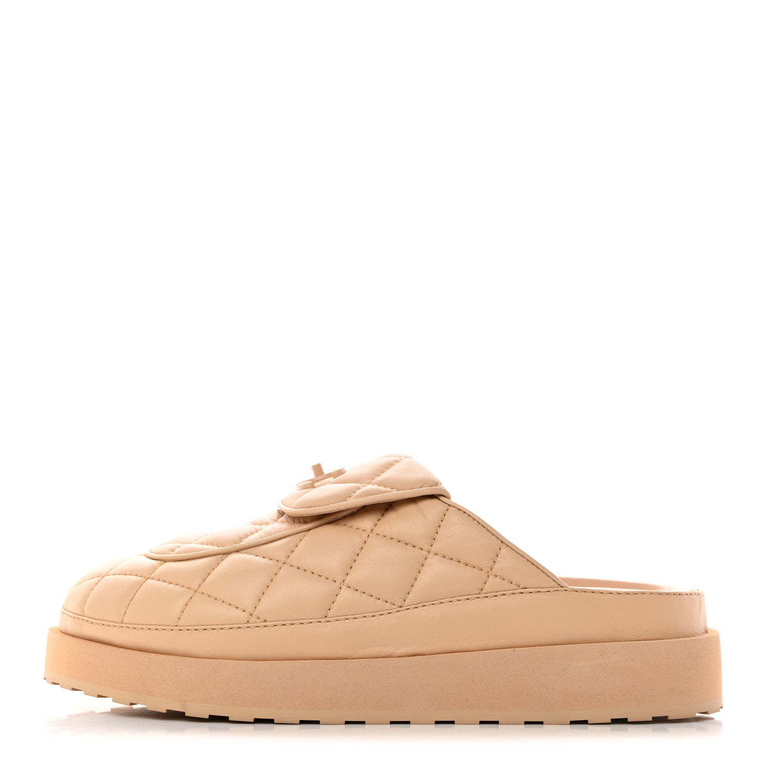 Chanel Lambskin Quilted CC Turnlock Mules 40 Beige 1 of 9