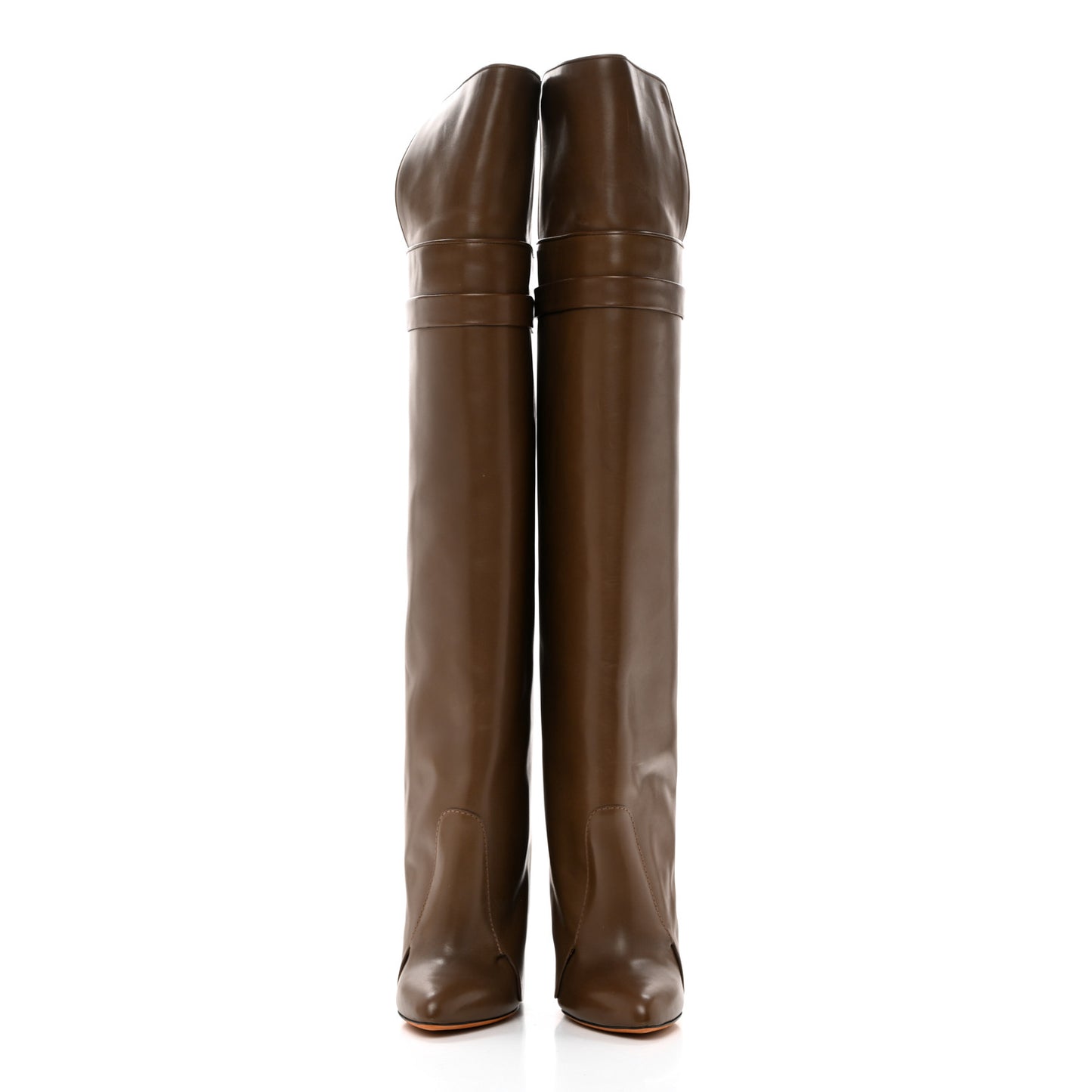 Calfskin Shark Look Over The Knee Boots 37.5 Kaky