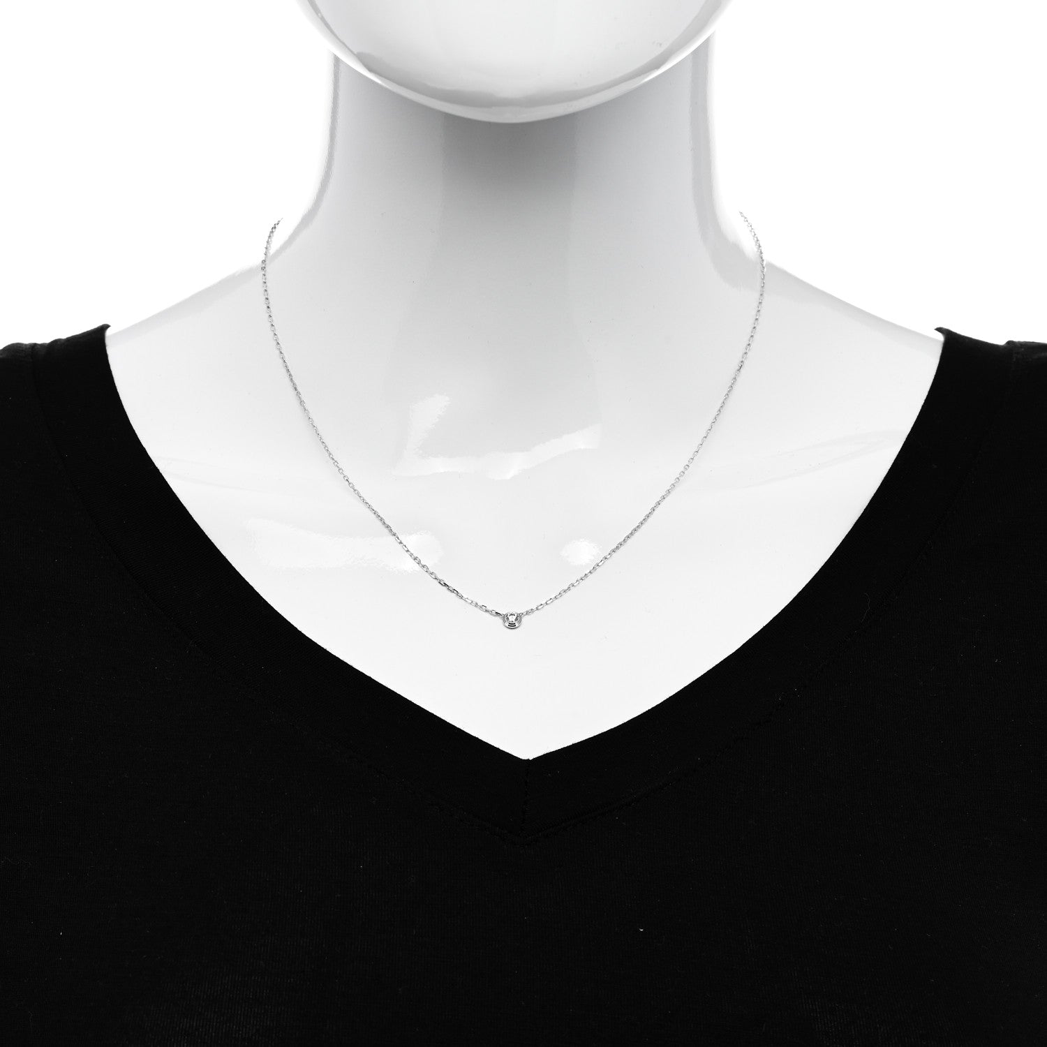 Cartier 18K White Gold Diamond SM D'Amour Pendant Necklace 2 of 6