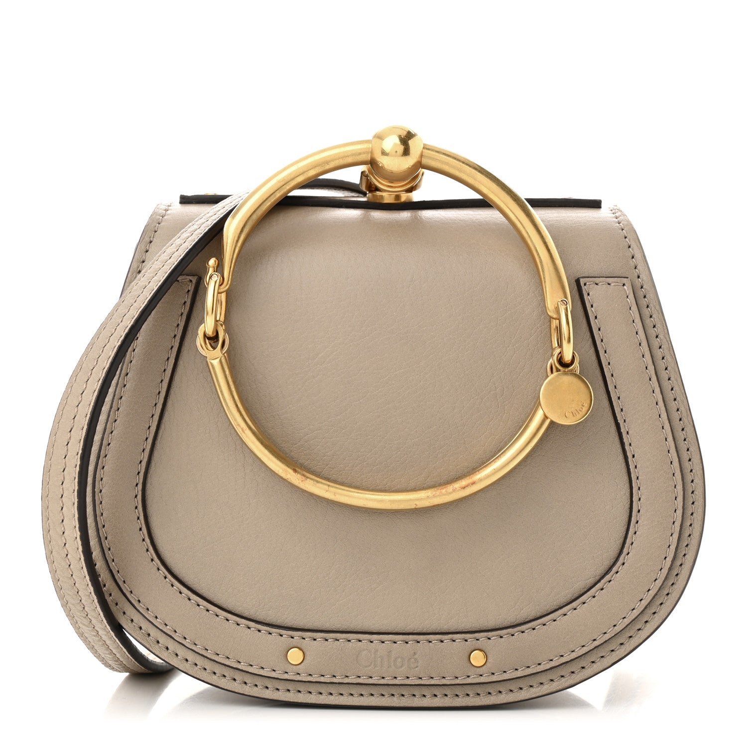 Chloe Calfskin Suede Small Nile Bracelet Bag Motty Grey 1 of 11
