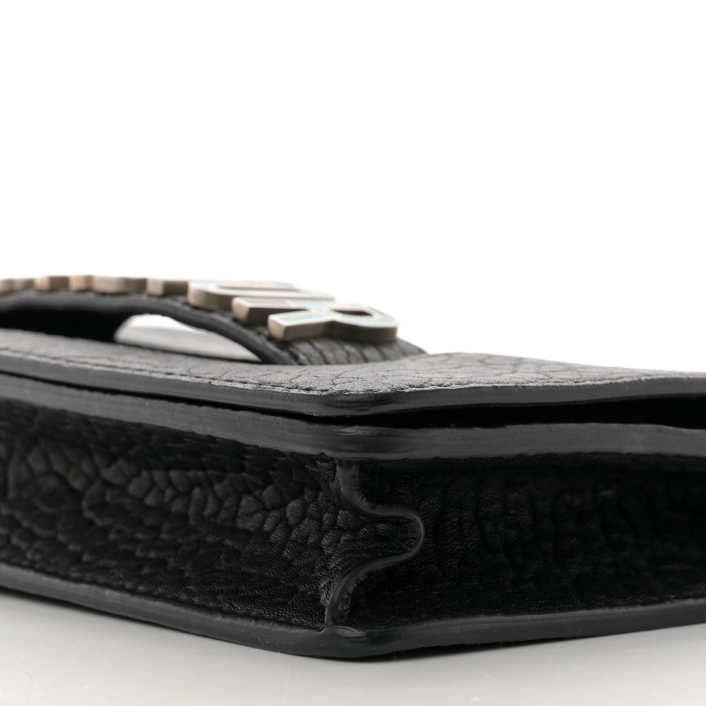 Canyon Grained Lambskin J'Adior Chain Flap Bag Black