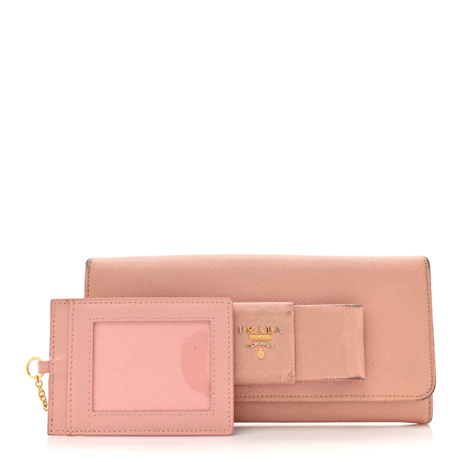 Prada Saffiano Bow Continental Wallet Orchidea 2 of 14