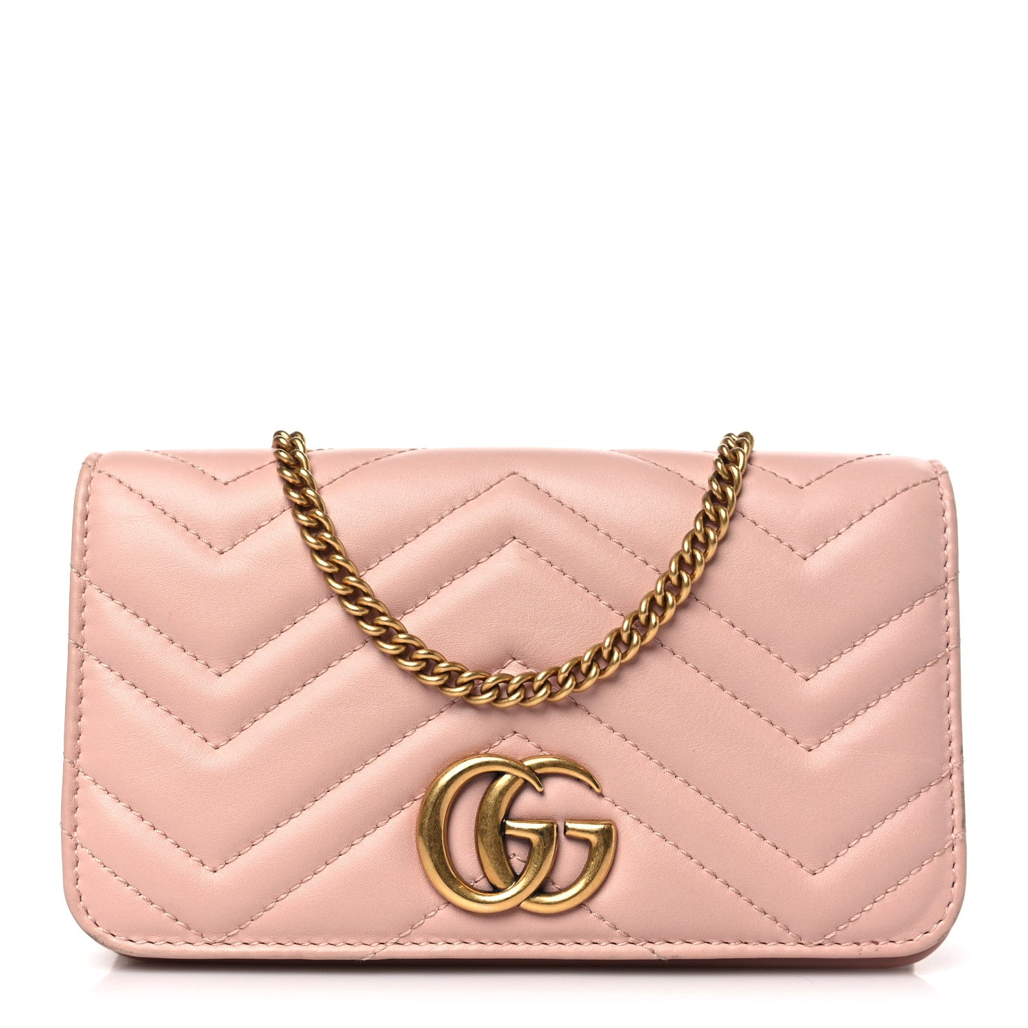 Gucci Calfskin Matelasse GG Marmont Mini Bag Perfect Pink 1 of 9