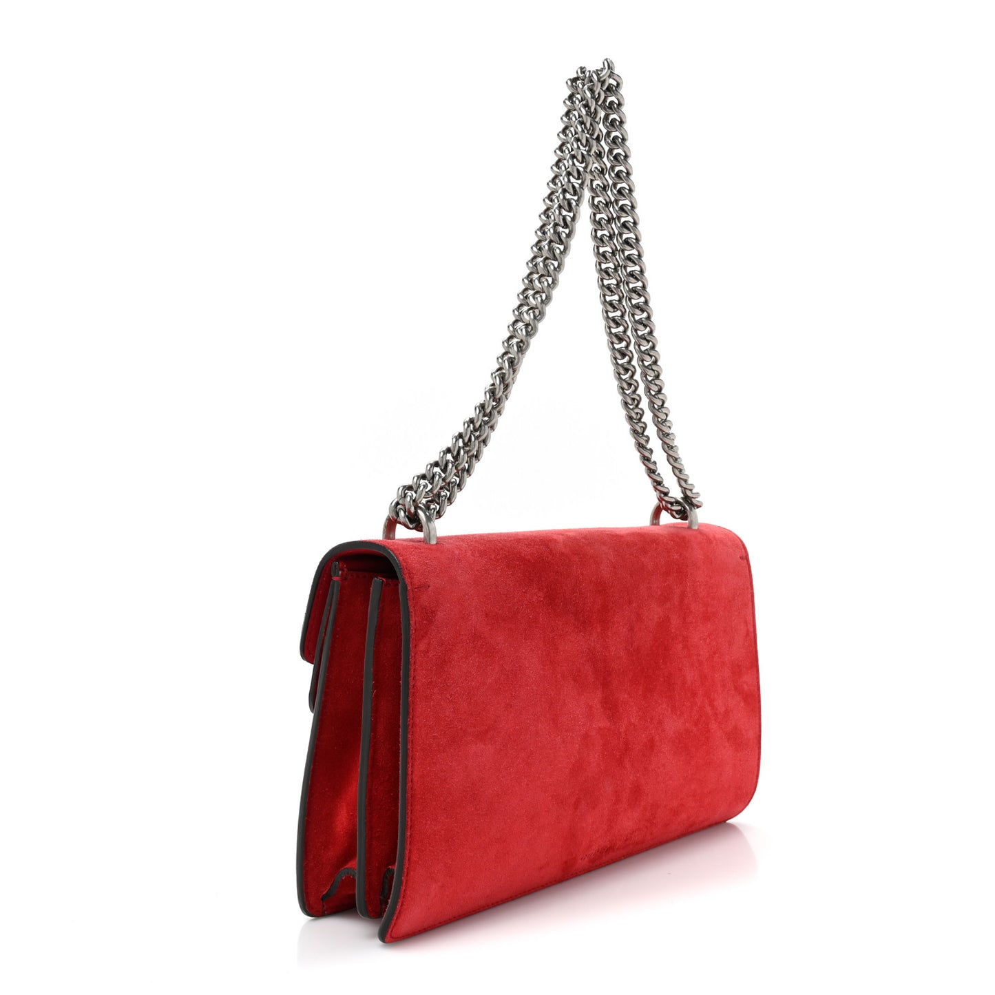 Suede Vitello Velvet Small Dionysus Shoulder Bag Vulcanic Red