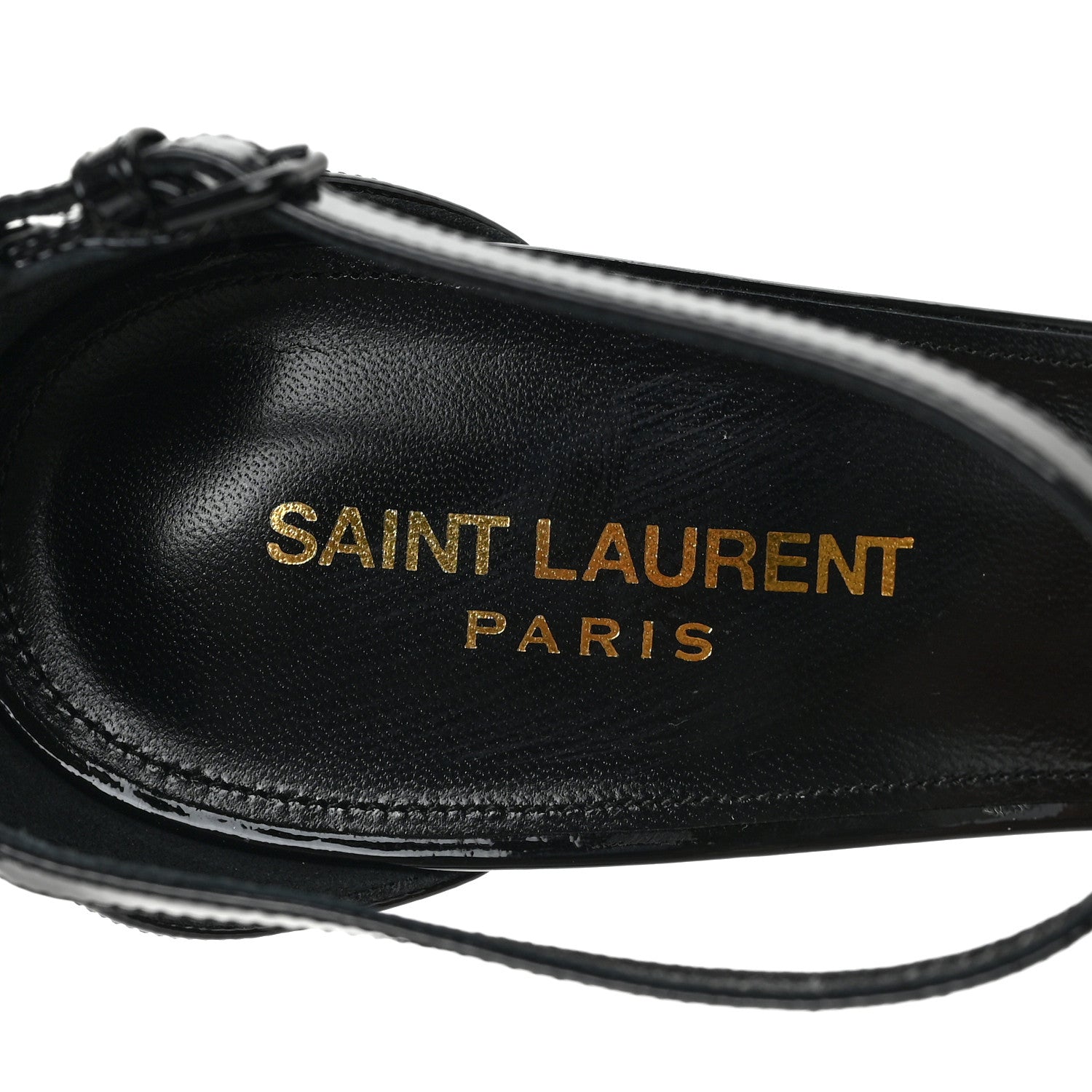 Saint Laurent Patent Calfskin Opyum 110 Sandals 40.5 Black 7 of 8