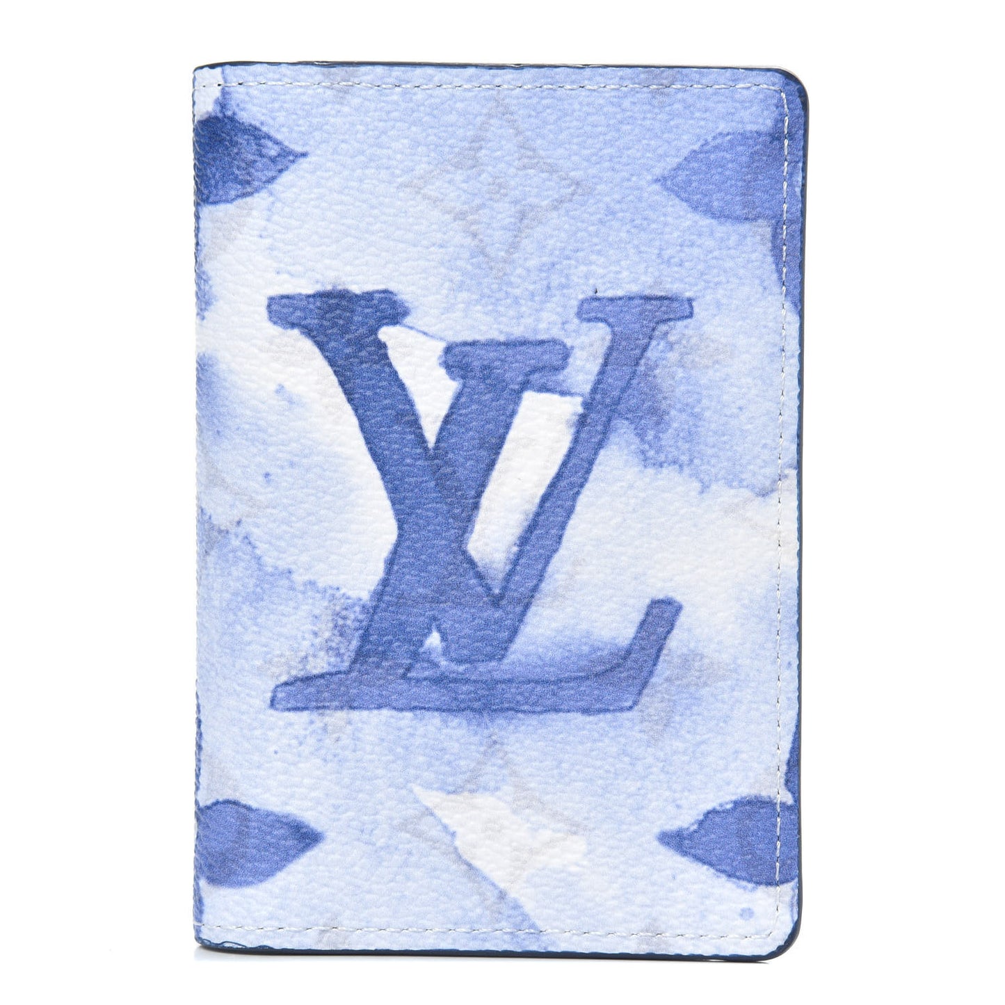 Monogram Watercolor Pocket Organizer Blue