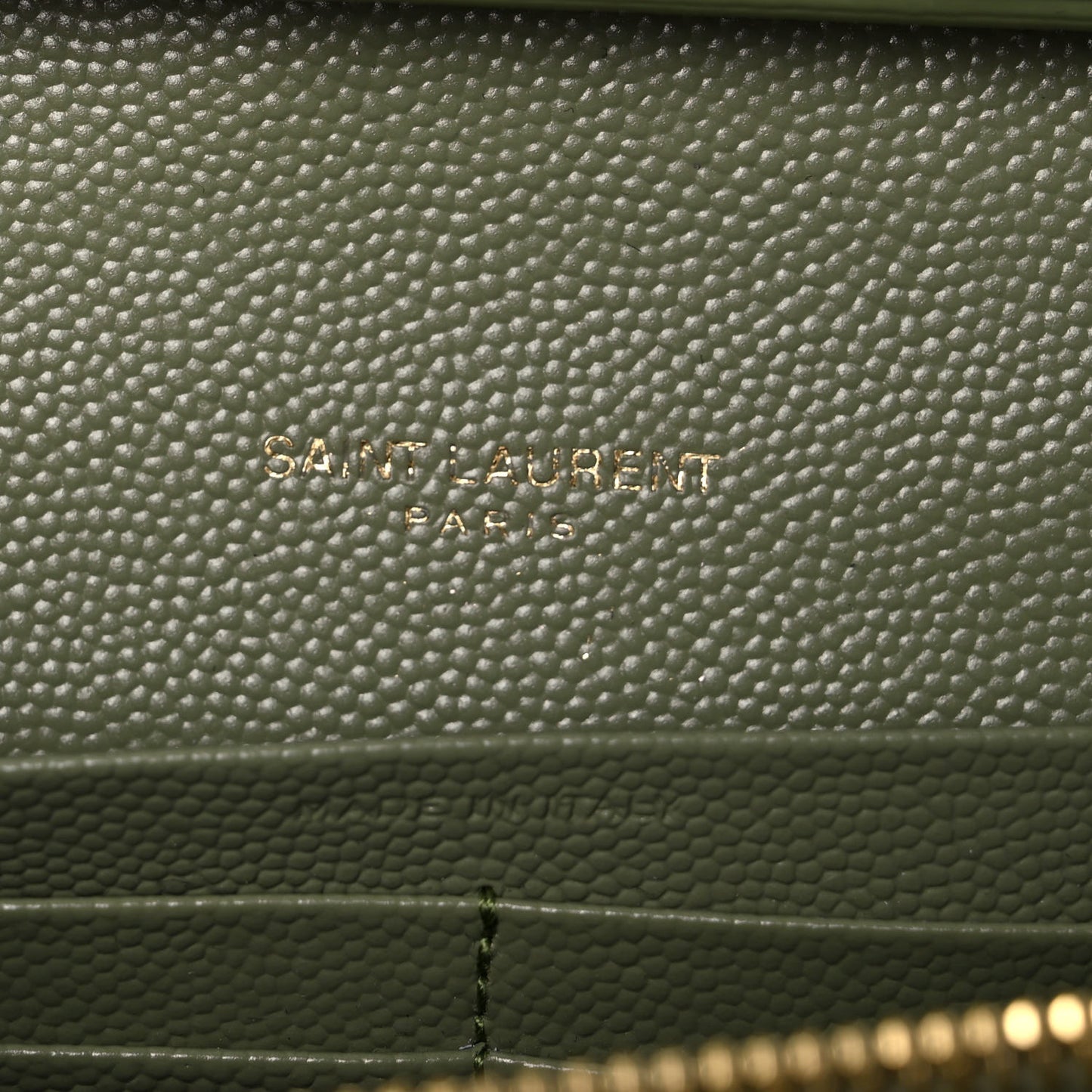 Grain De Poudre Matelasse Chevron Monogram Chain Wallet Pistachio