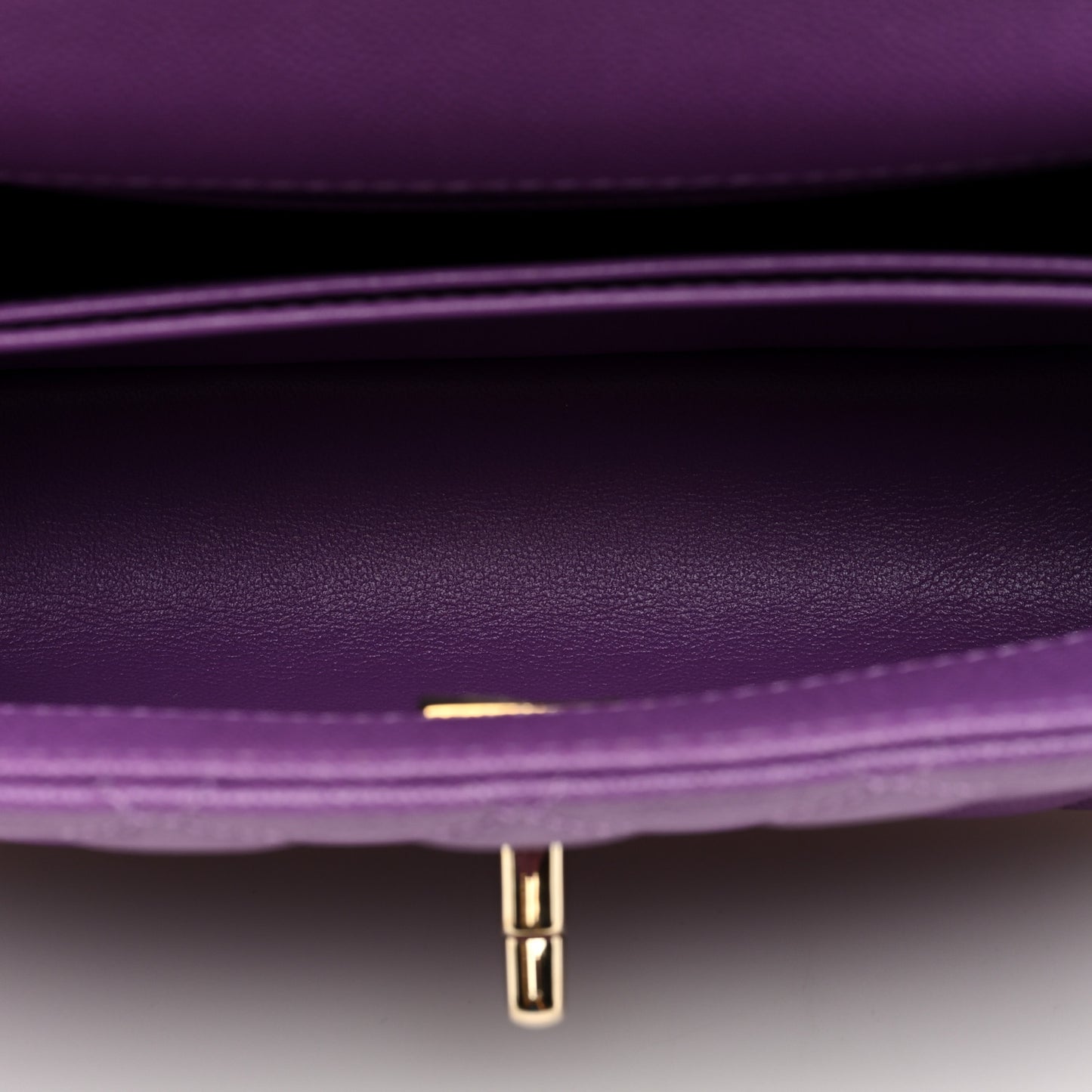 Caviar Quilted Mini Coco Handle Flap Purple
