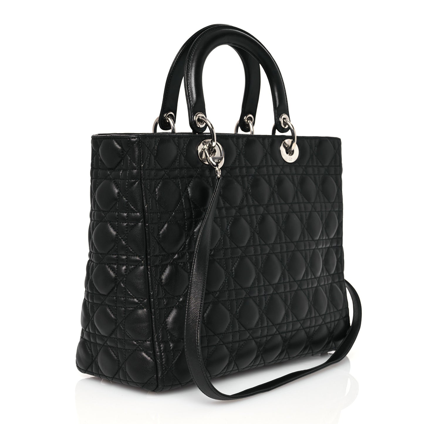 Lambskin Cannage Large Lady Dior Black