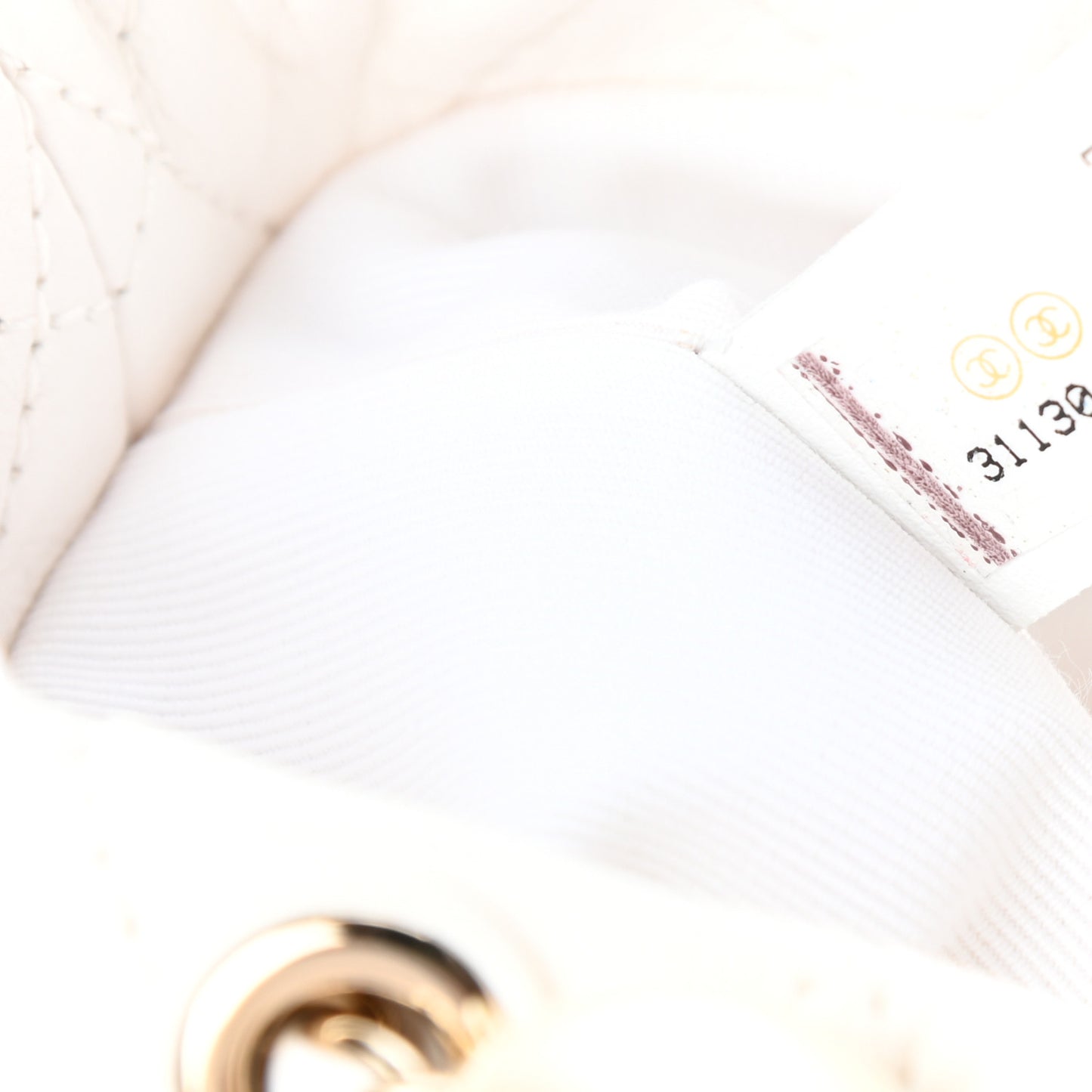 Lambskin Quilted Pearl Mini About Pearls Drawstring Bag White