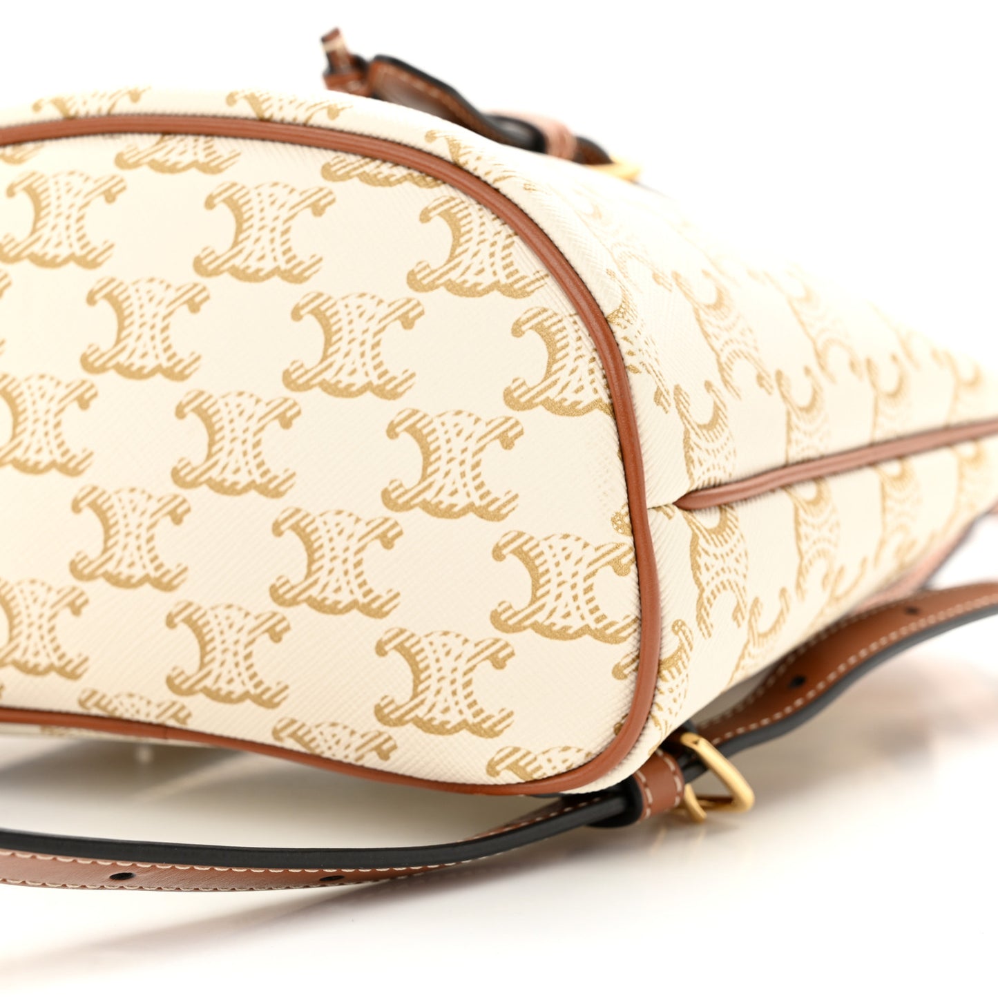Triomphe Canvas Calfskin Mini Folco Backpack White