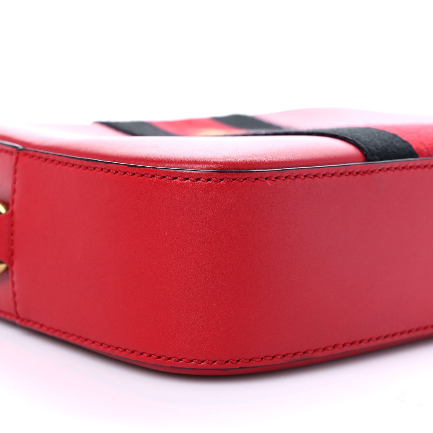Calfskin Web Small Webby Bee Shoulder Bag Red