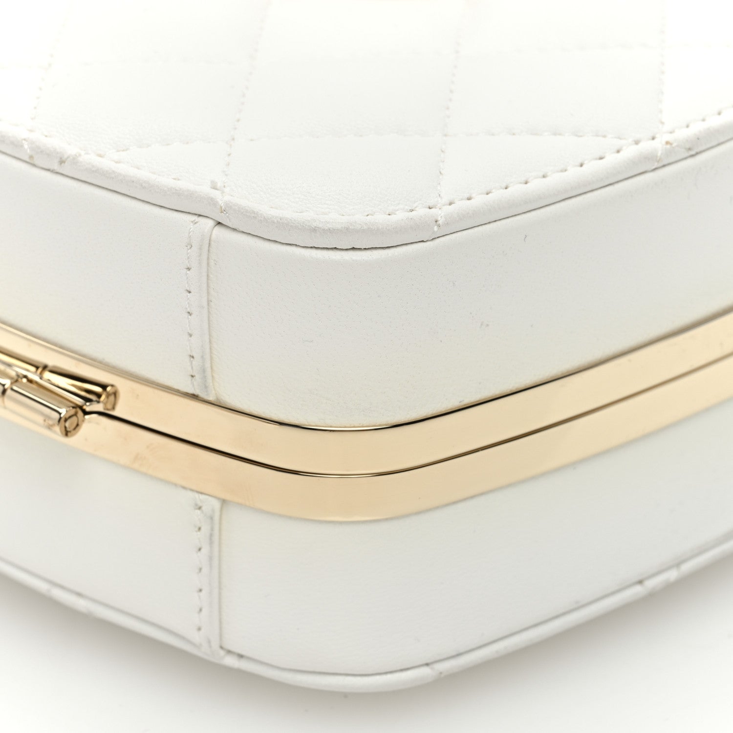 Chanel Lambskin Minaudiere Vanity With Handle White 9 of 11