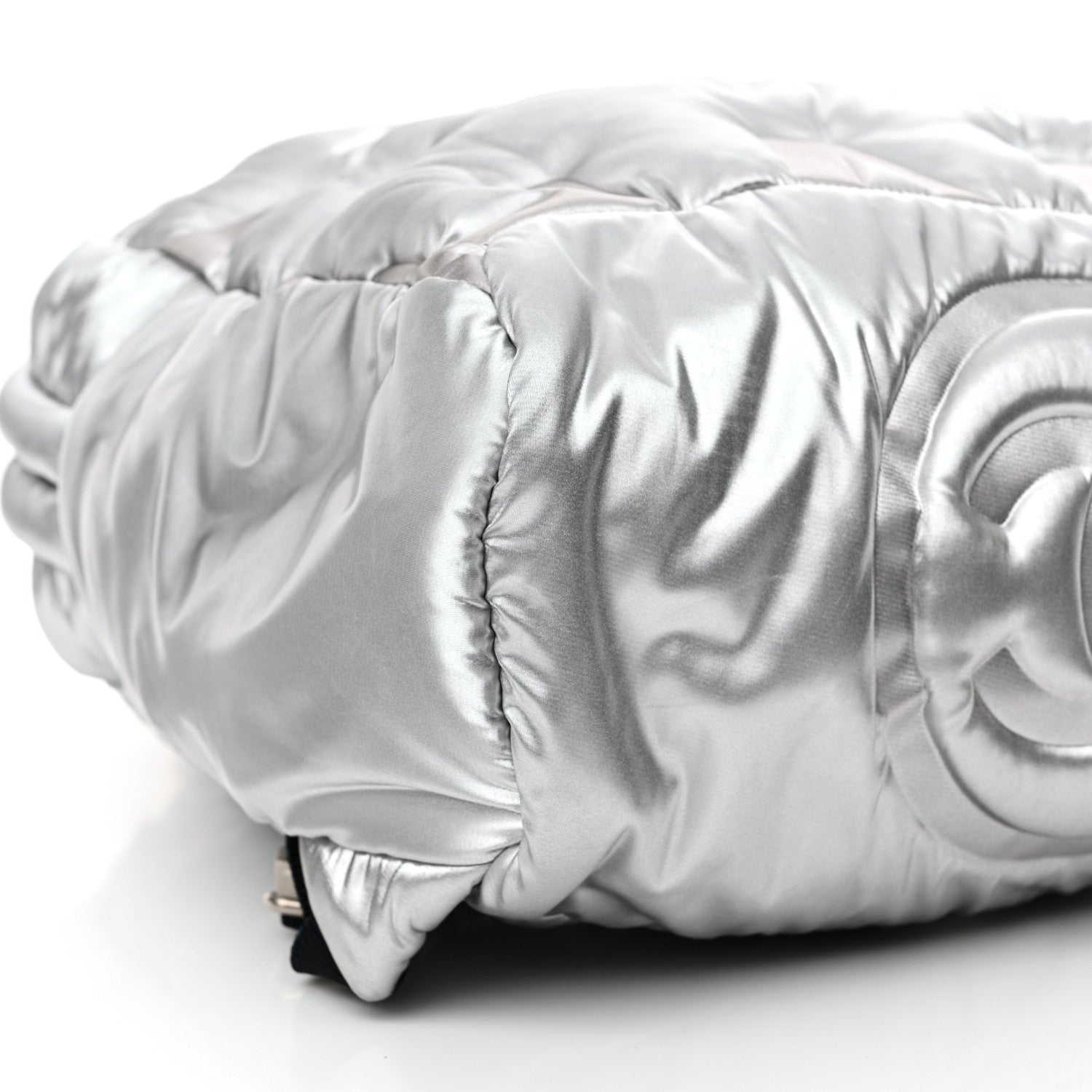 Chanel Nylon Embossed Doudoune Backpack Silver 9 of 11