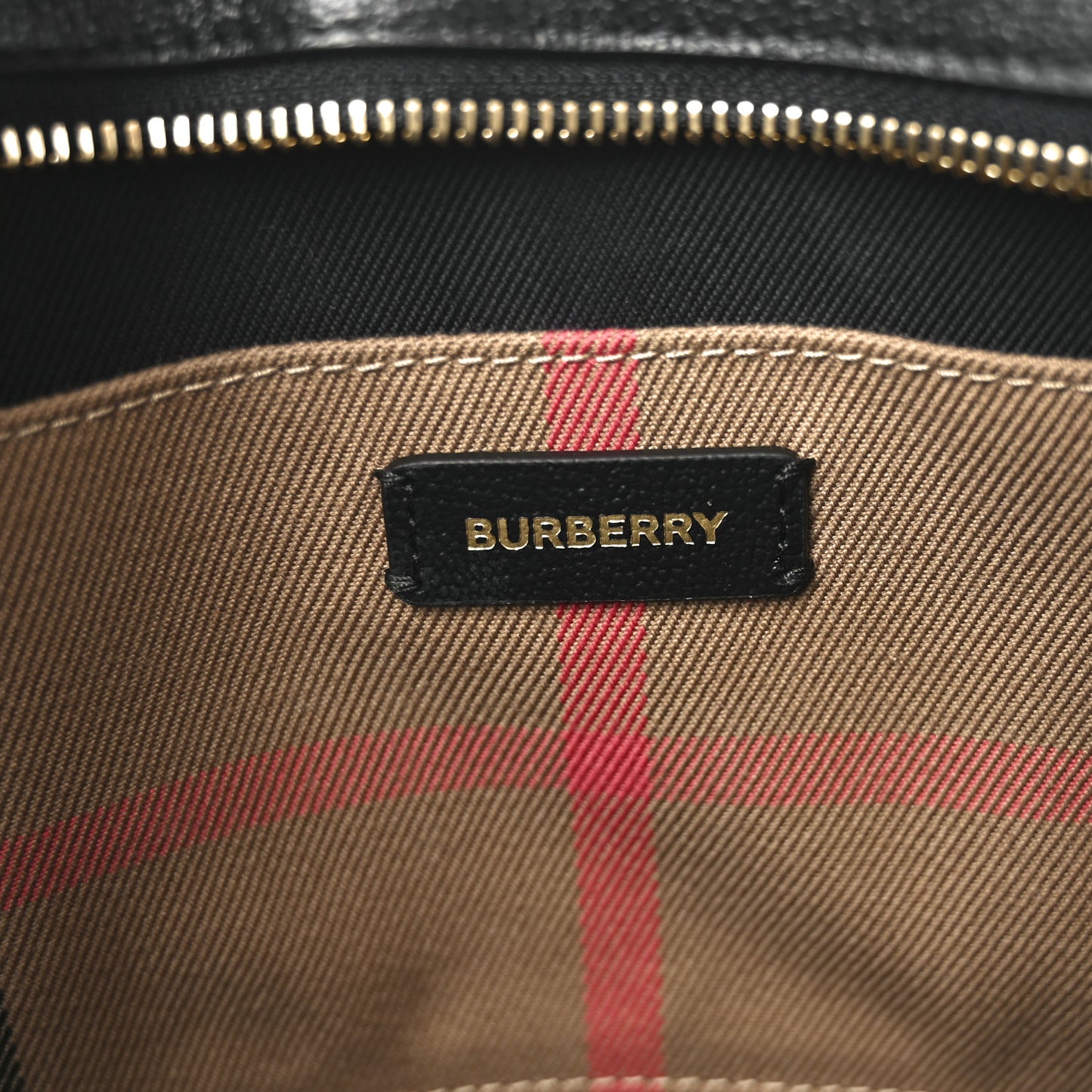 Derby Calfskin House Check Medium Banner Tote Black