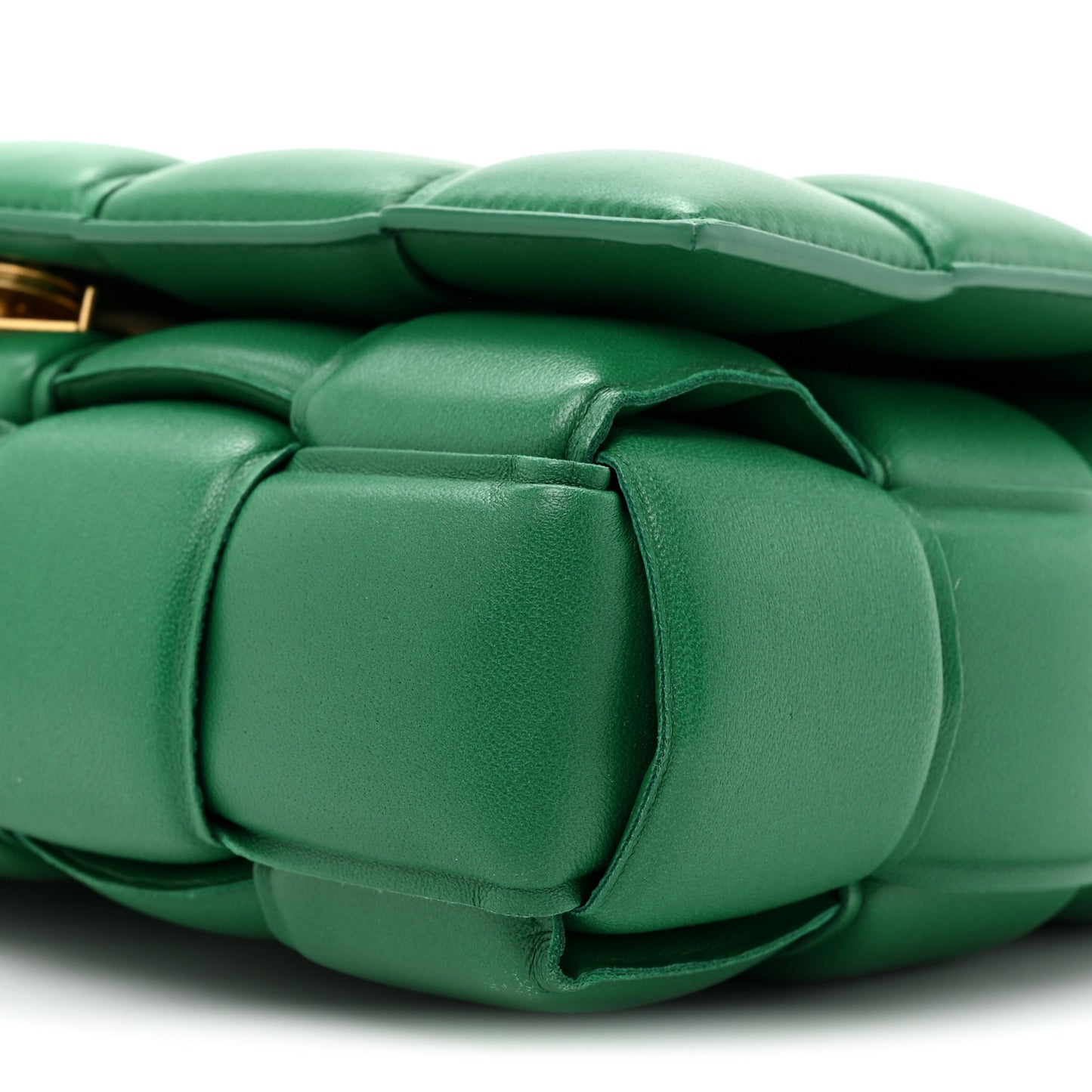 Lambskin Maxi Intreccio Padded Chain Cassette Crossbody Bag Racing Green