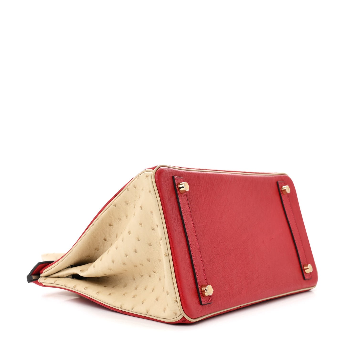 Ostrich Horseshoe Birkin 30 Rouge Vif Parchemin