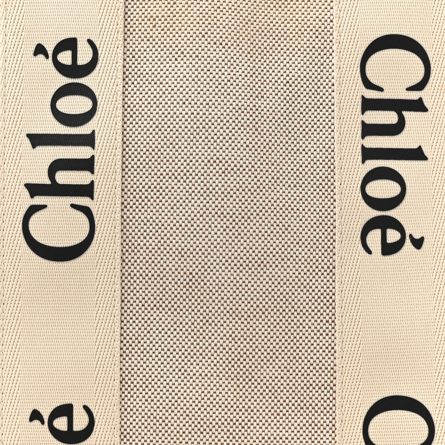 Cotton Calfskin Large Woody Ribbon Tote White Brown