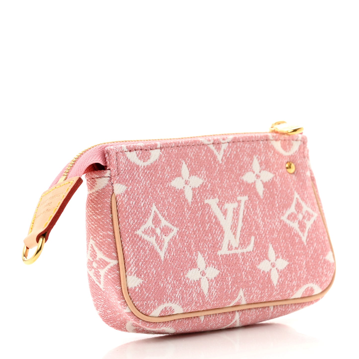 Denim Jacquard Monogram Micro Pochette Accessories Rose