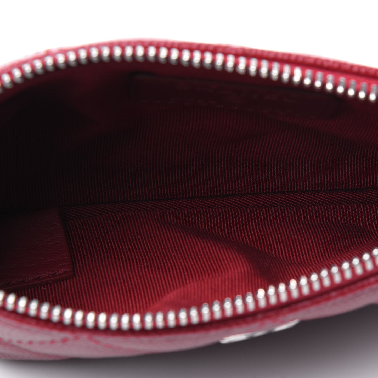 Caviar Quilted Small Cosmetic Case Red