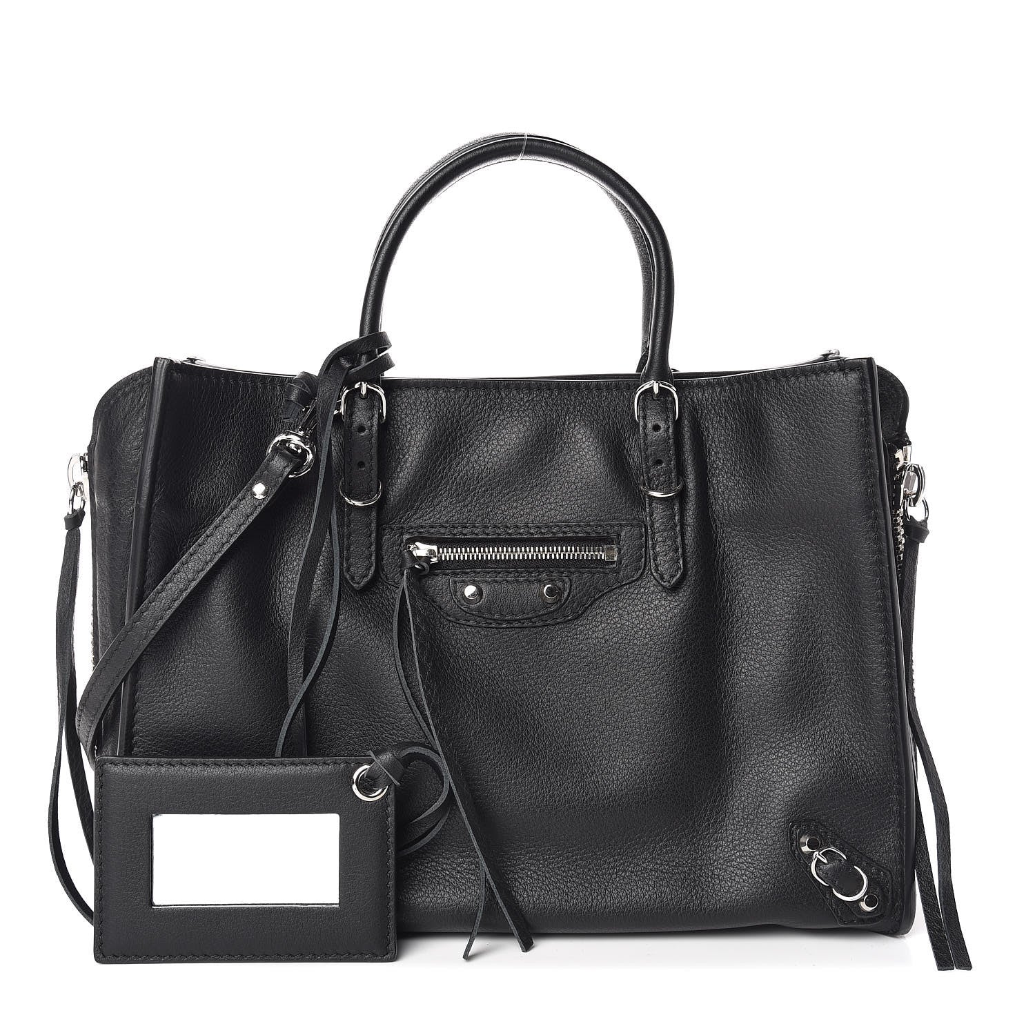 Balenciaga Veau Papier A6 Zip Around Tote Black 431215 – FASHIONPHILE