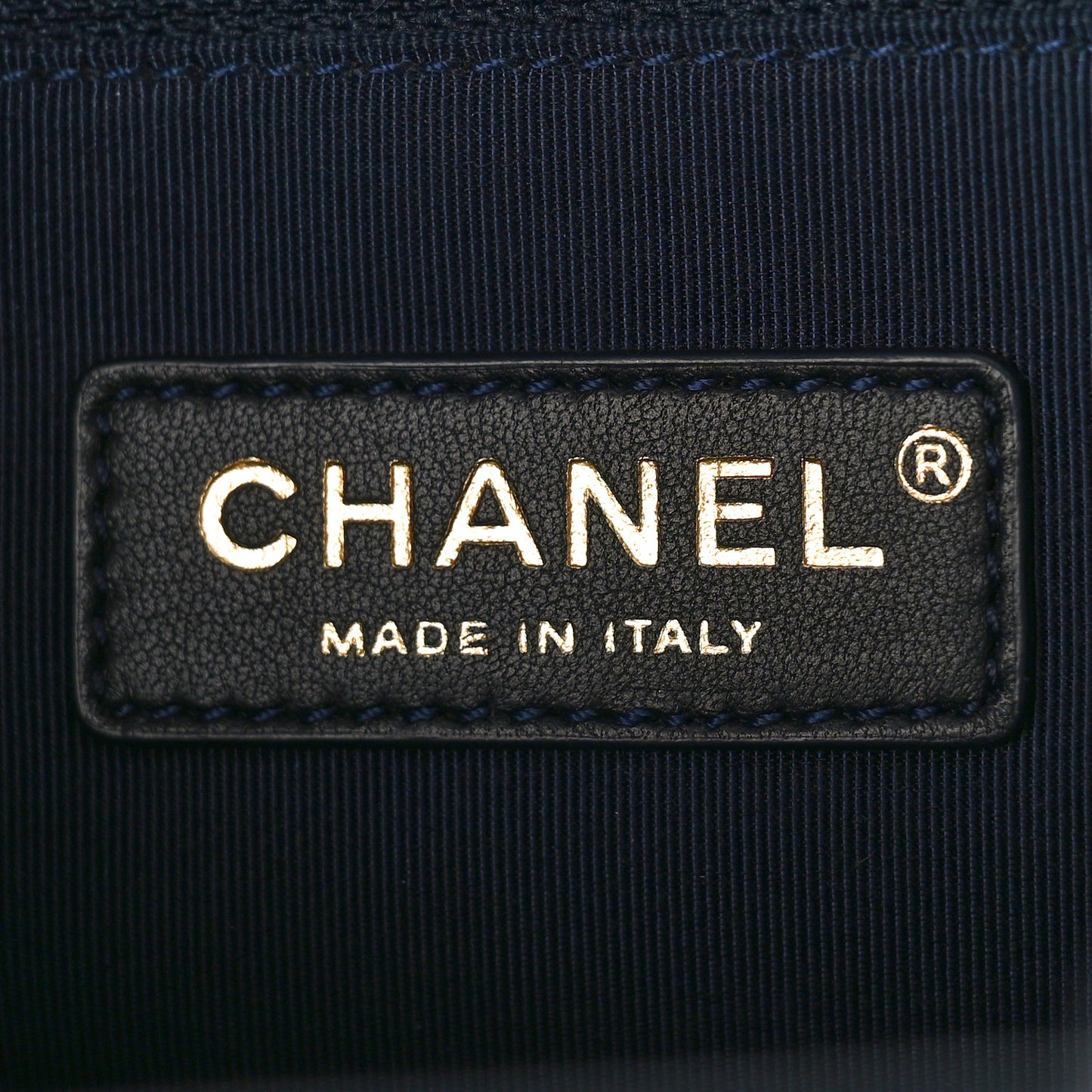 Calfskin Stitched Large Straight Lines Shopping Tote Navy