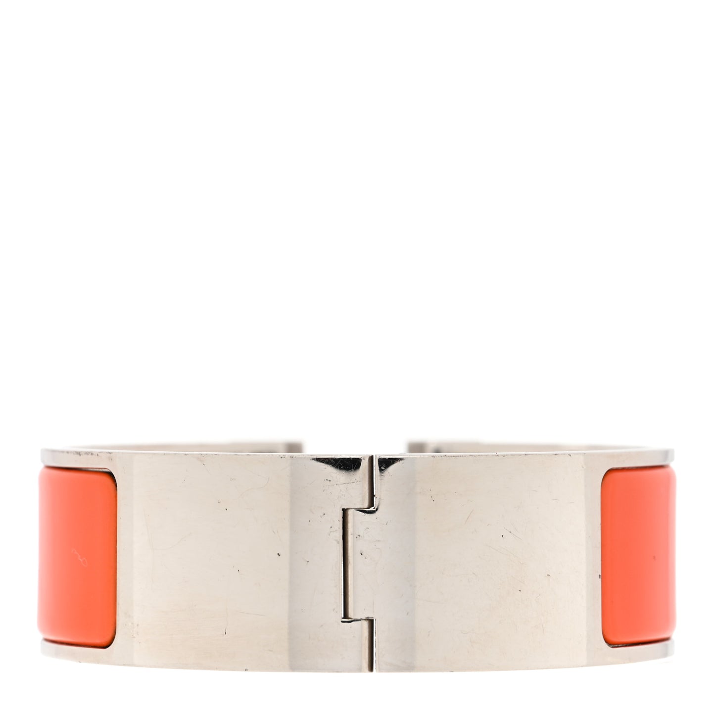 Enamel Wide Clic Clac H Bracelet GM Orange White