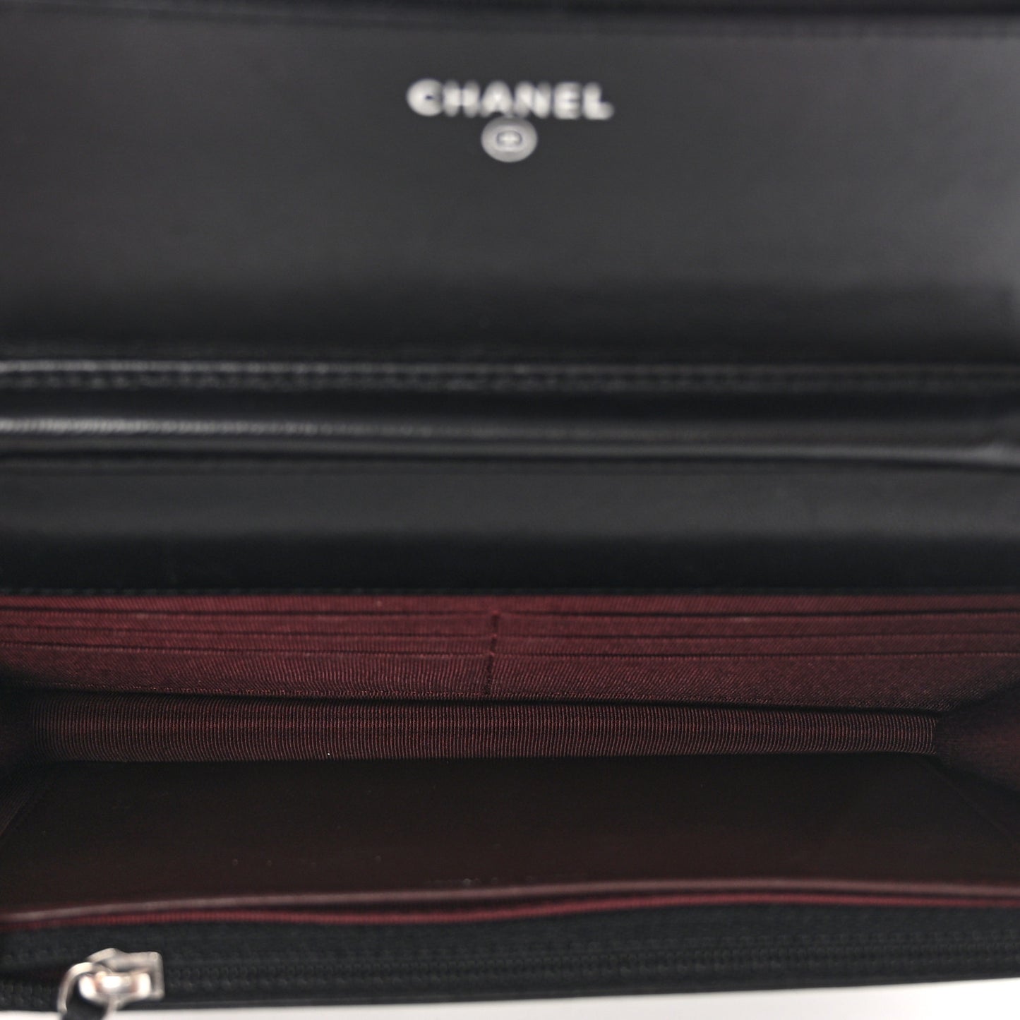 Lambskin Quilted Wallet On Chain WOC Black