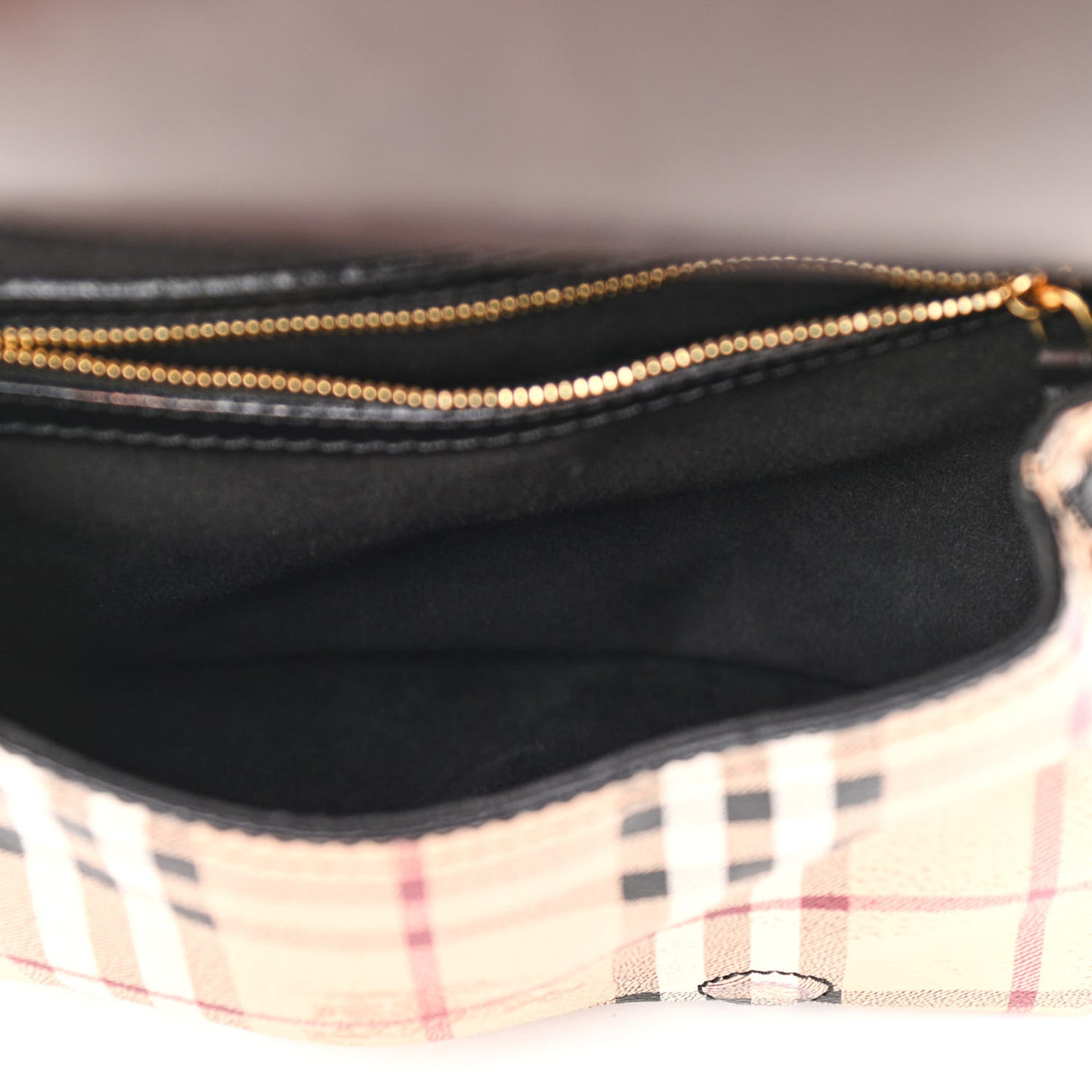 Haymarket Check Large Bridle Saddle Bag Dark Clove Brown