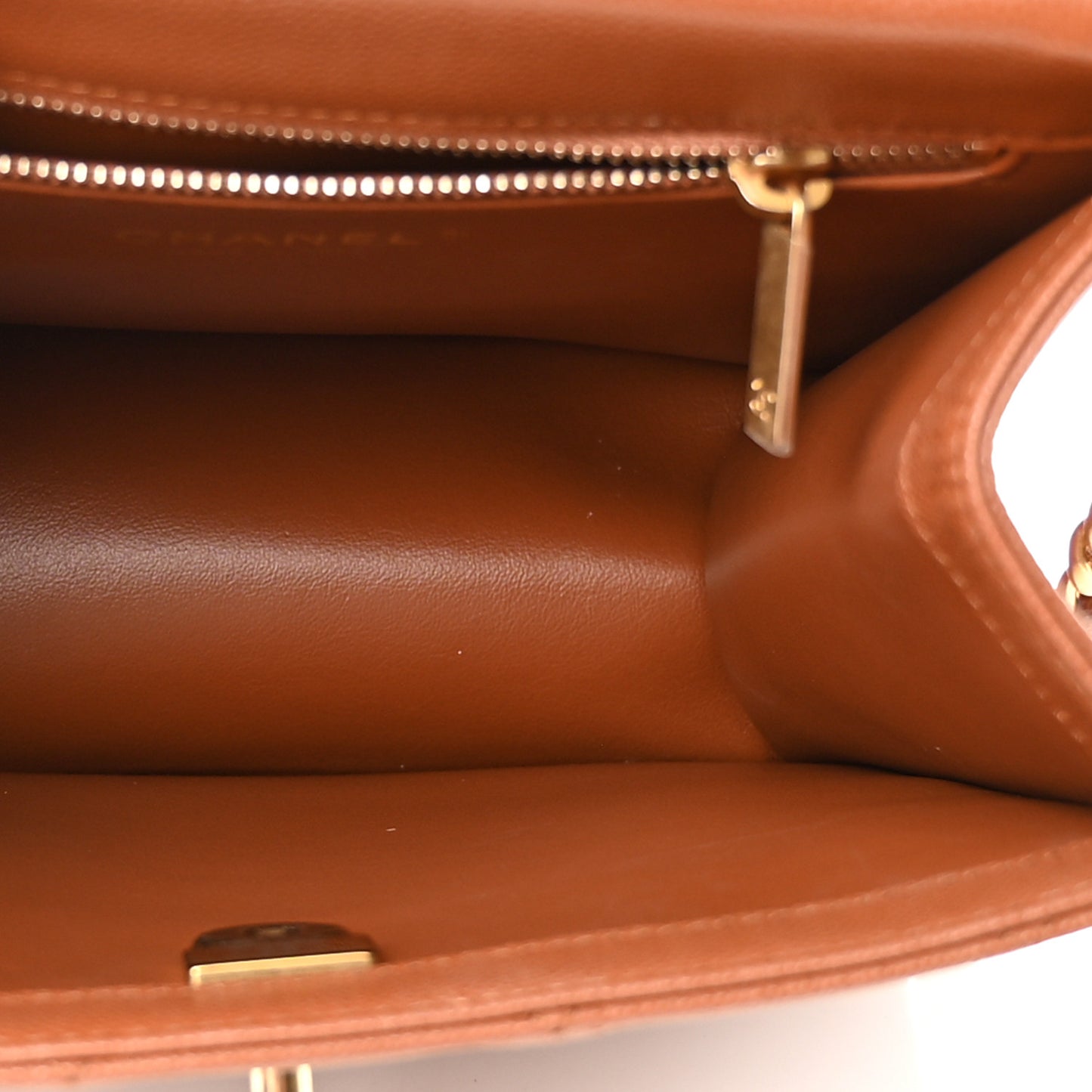 Caviar Quilted Multi Chain Backpack Light Brown