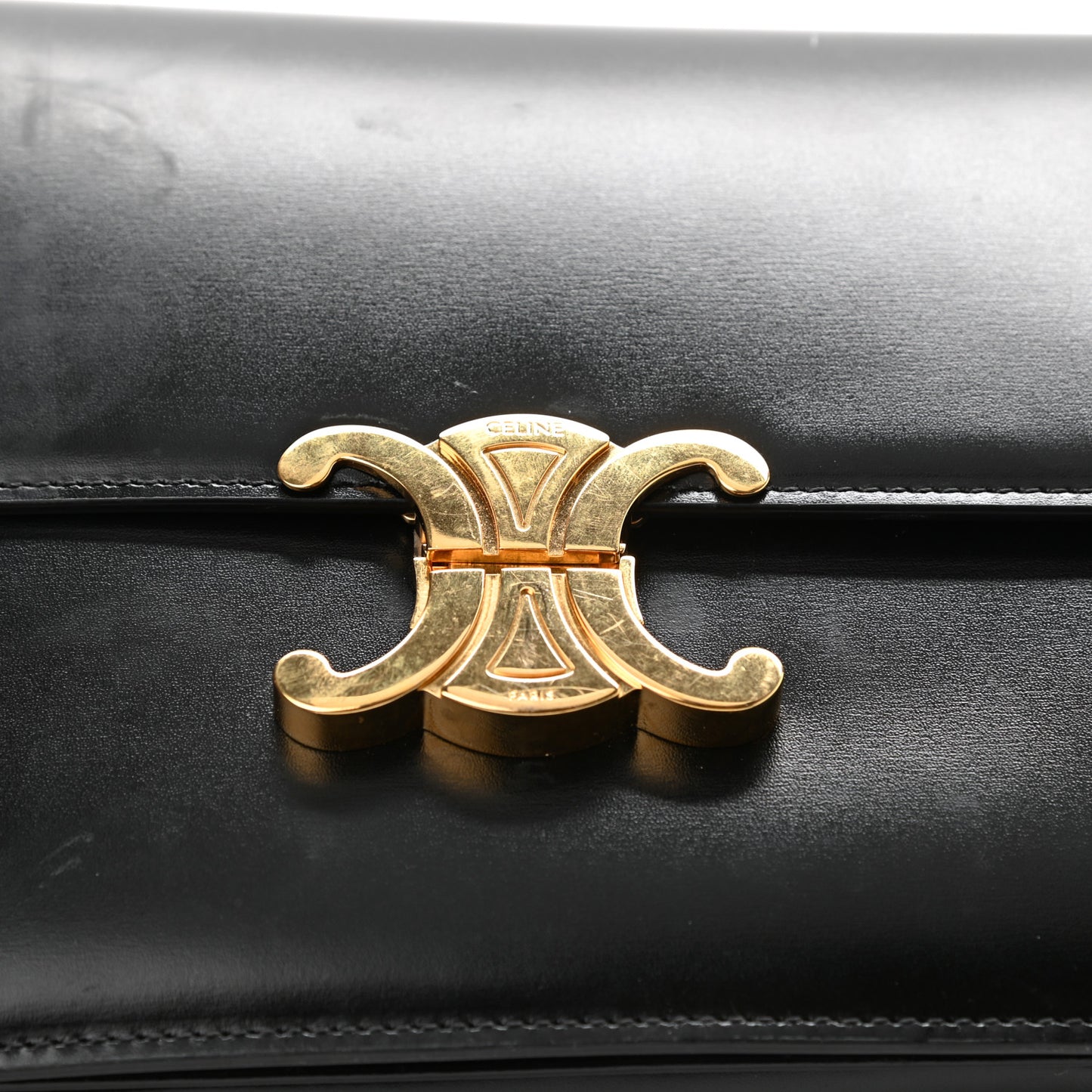 Shiny Calfskin Medium Triomphe Black