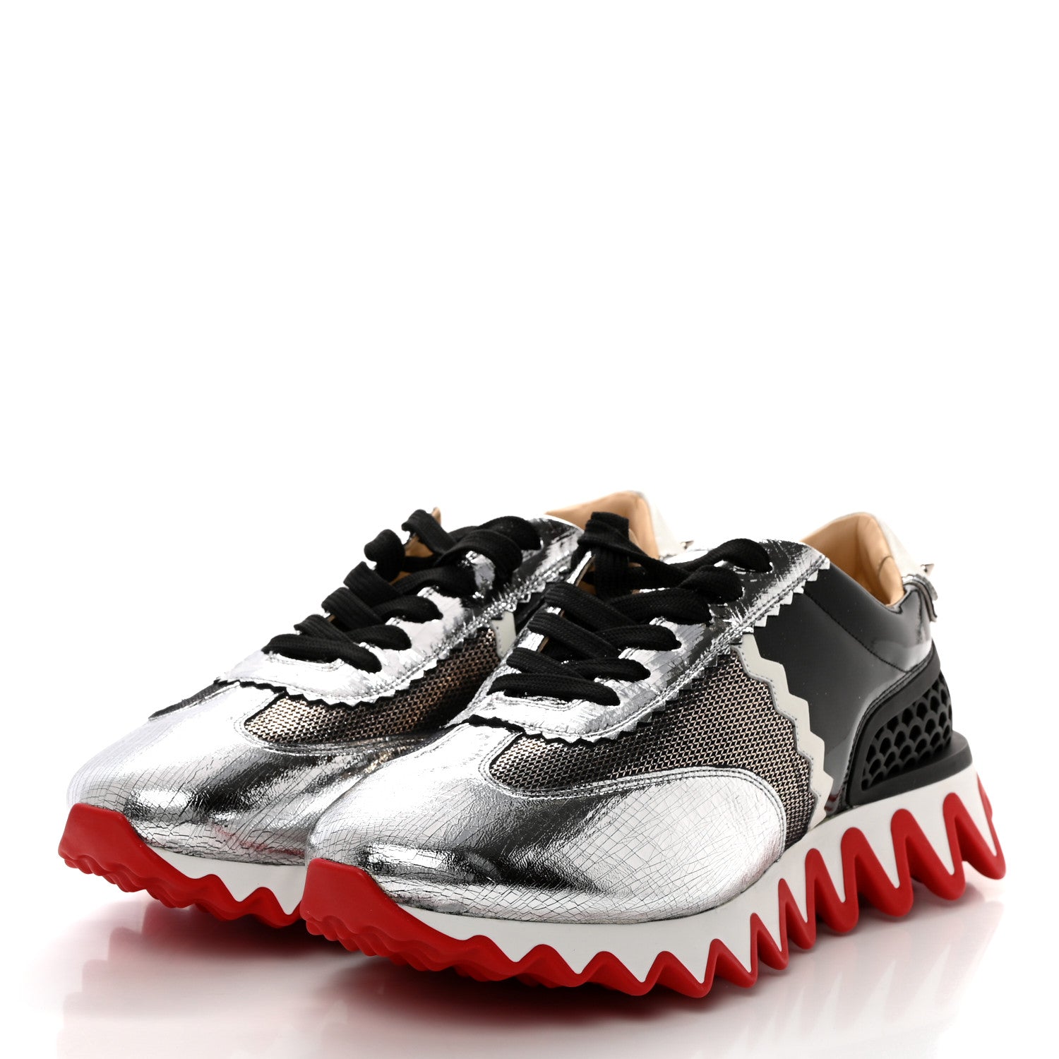 Christian Louboutin Cracked Nappa Calfskin Mens Loubishark Sneakers 44 Multicolor 3 of 7