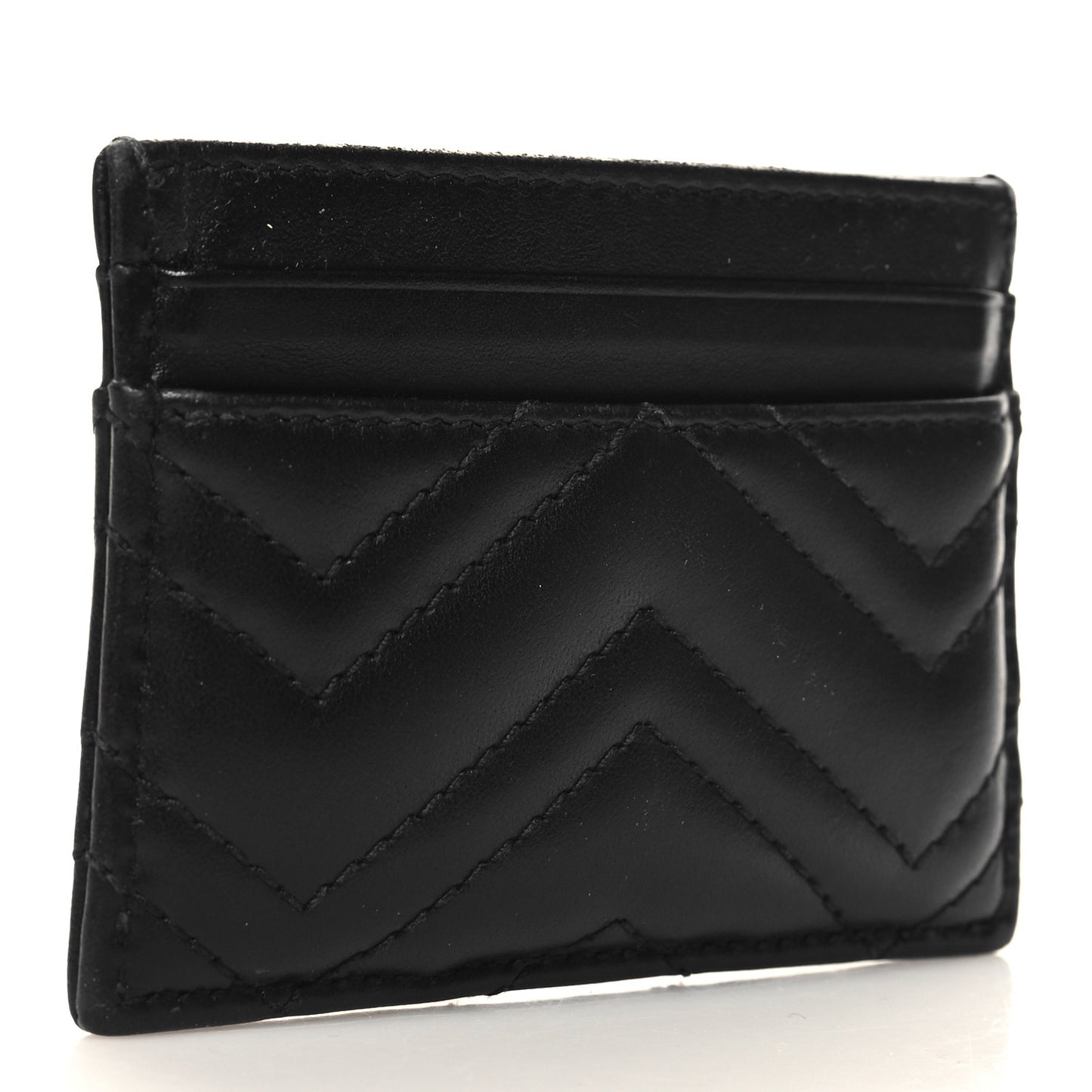 Calfskin Matelasse GG Marmont Card Holder Black
