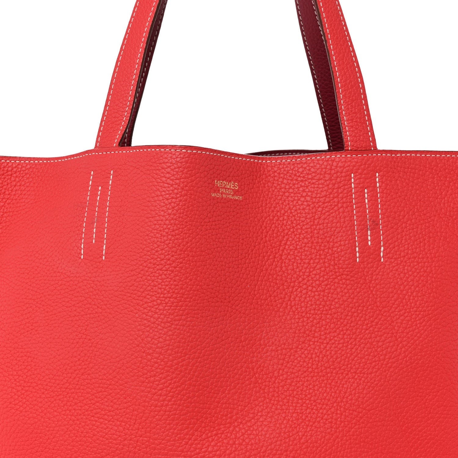 Hermes Taurillon Clemence Double Sens 45 Reversible Tote Rubis Rose Jaipur 10 of 17