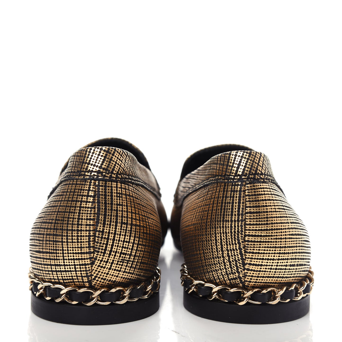 Fantasy Calfskin CC Chain Mocassin Loafers 37.5 Gold