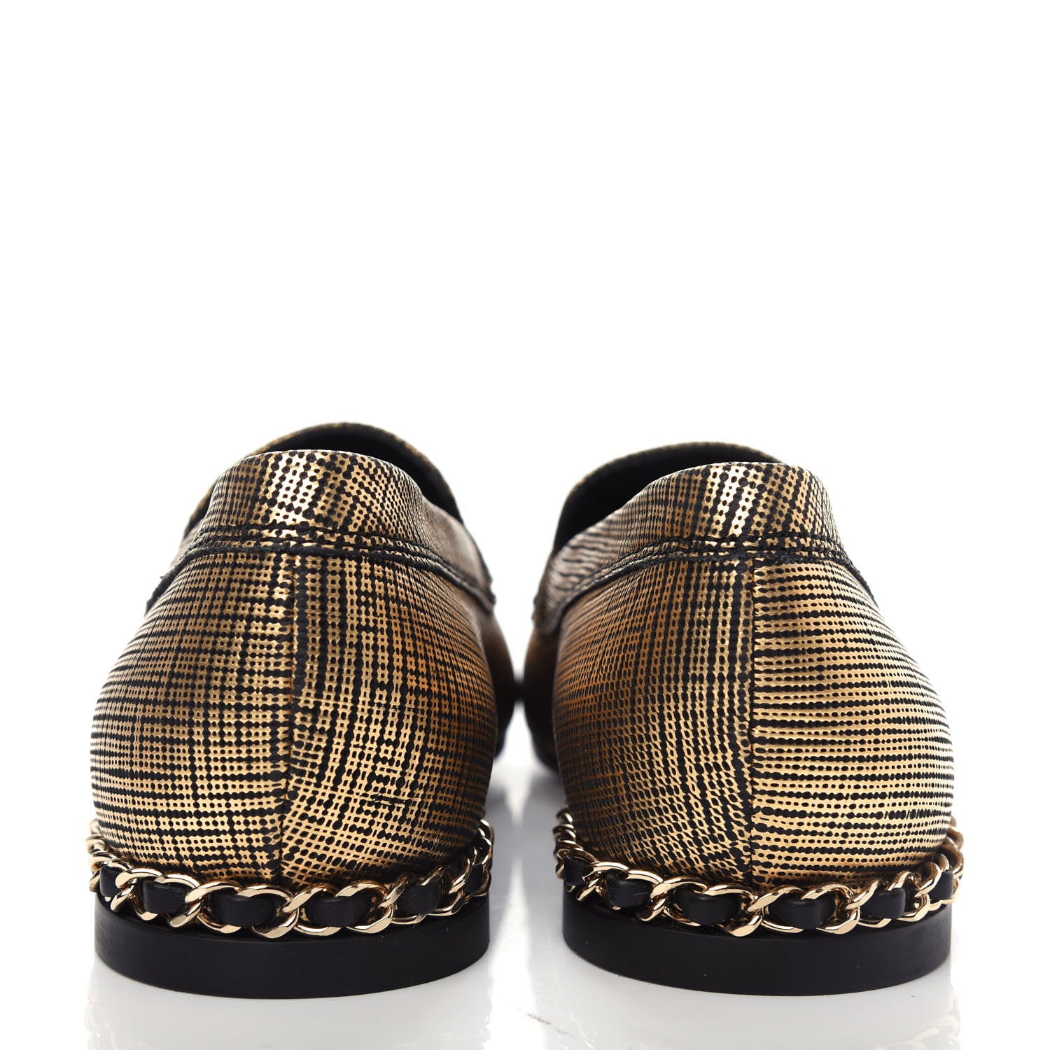 Chanel Fantasy Calfskin CC Chain Mocassin Loafers 37.5 Gold 7 of 11