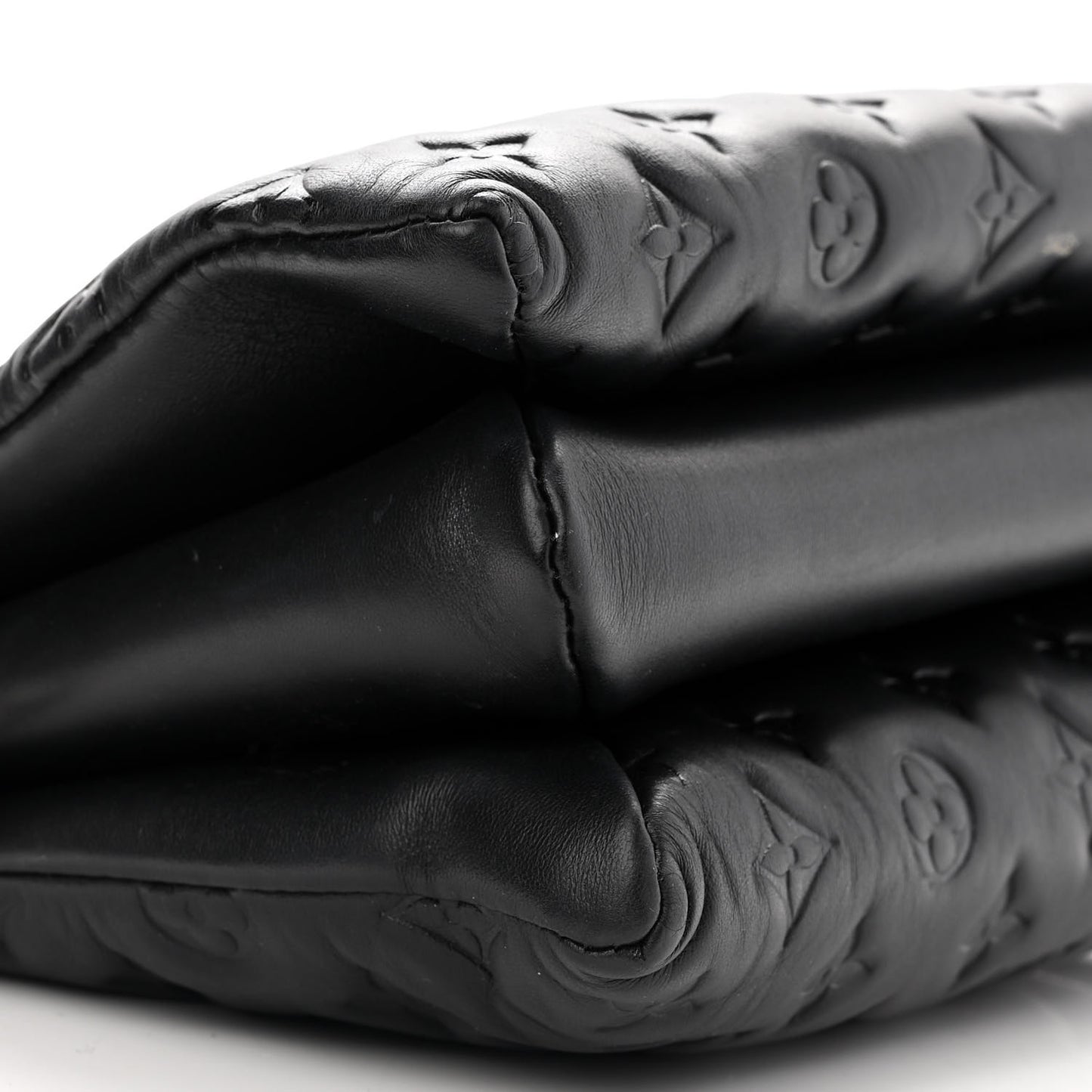 Lambskin Embossed Monogram Coussin PM Black