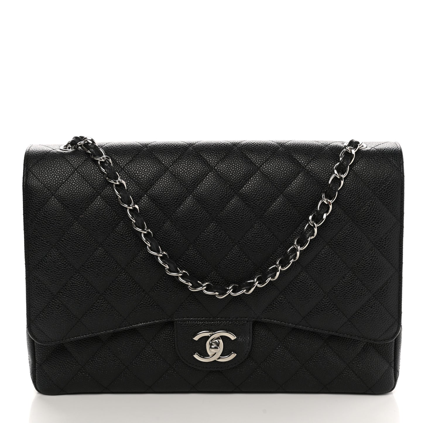 Caviar Quilted Maxi Double Flap Black