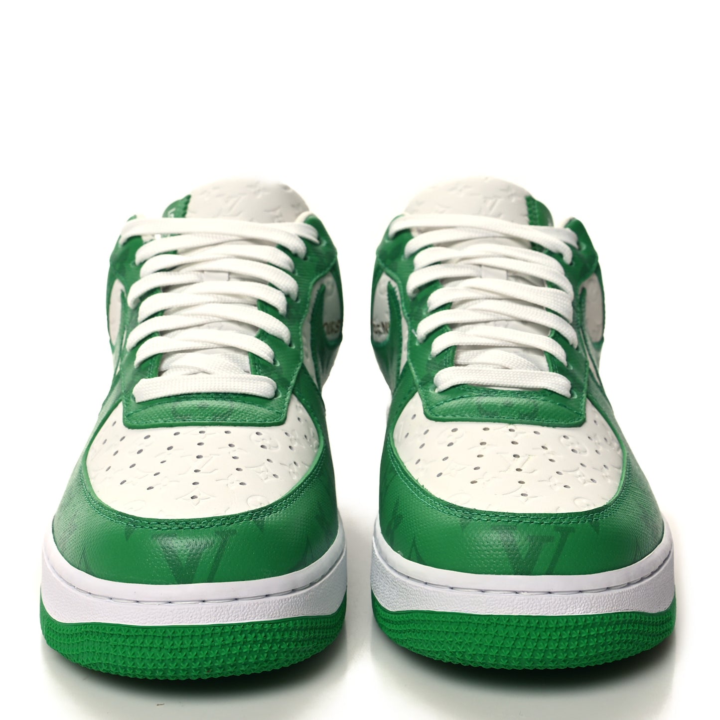 X NIKE AIR FORCE 1 Calfskin Monogram Mens Low Top Sneakers 8.5 Green