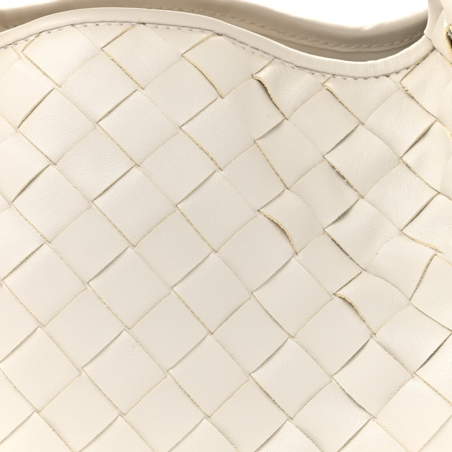 Calfskin Intrecciato Mini Hop White