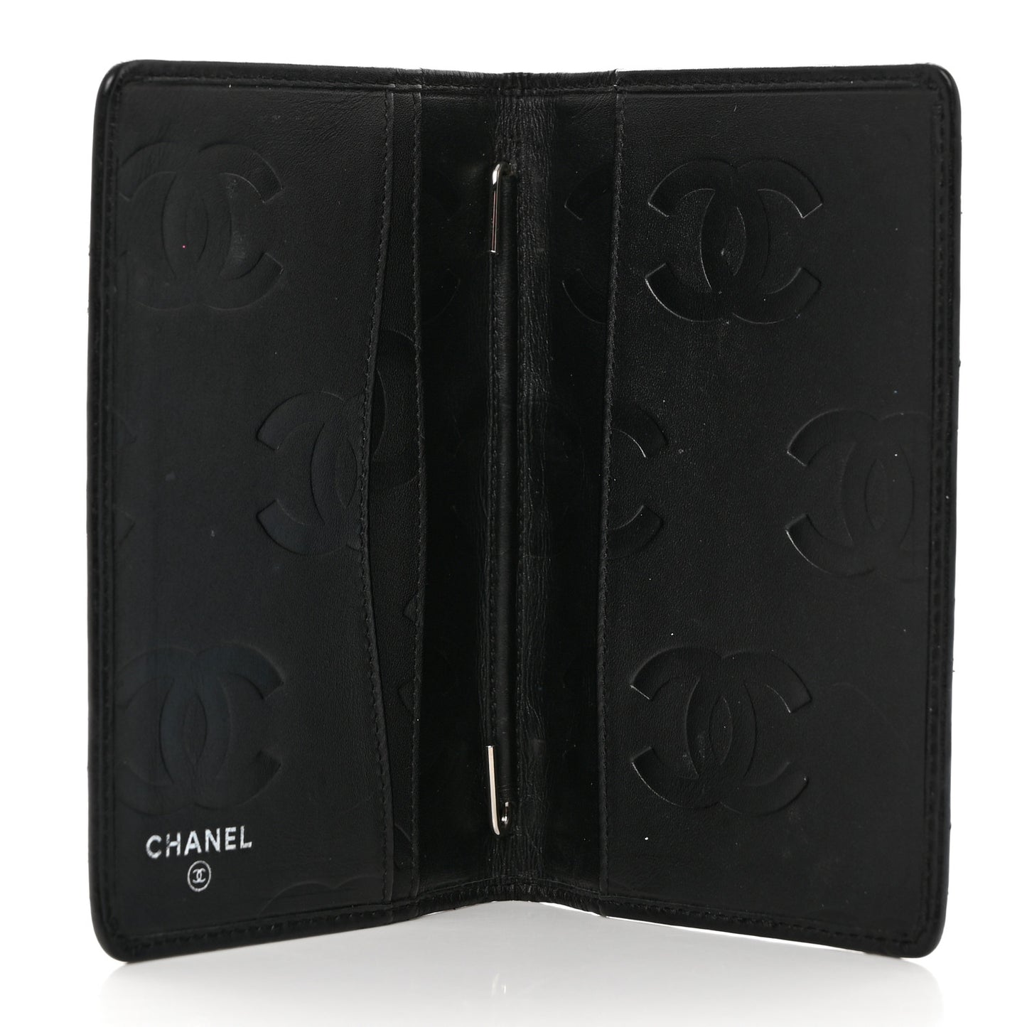 Calfskin Quilted Small Cambon Agenda Planner Black