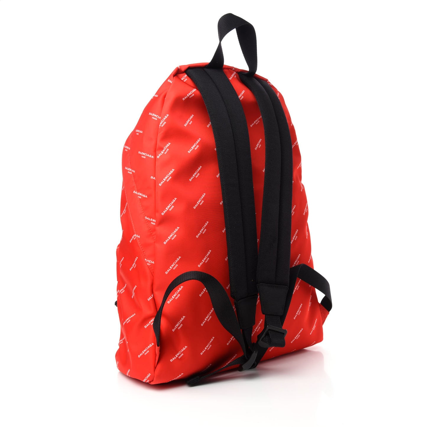 Twill Nylon Allover Logo Print Explorer Backpack Rouge Vermillion White