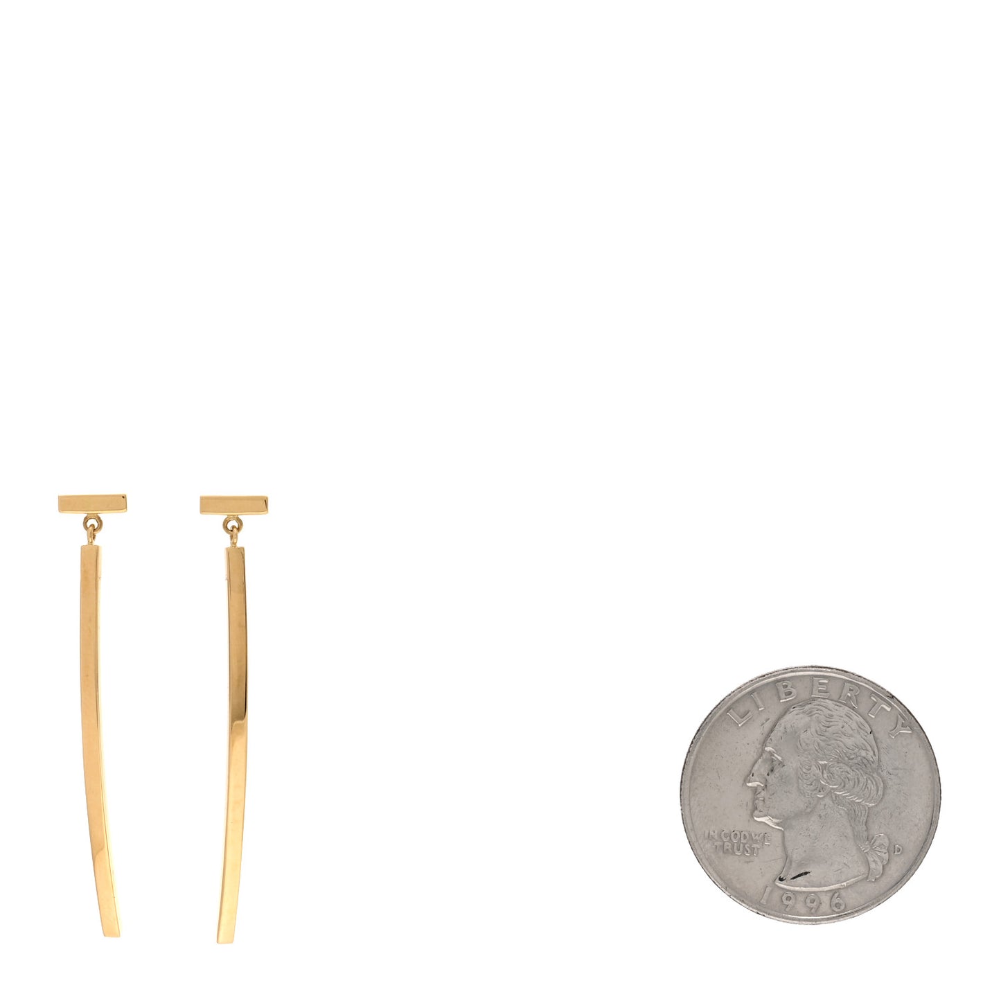 18K Yellow Gold T Bar Earrings