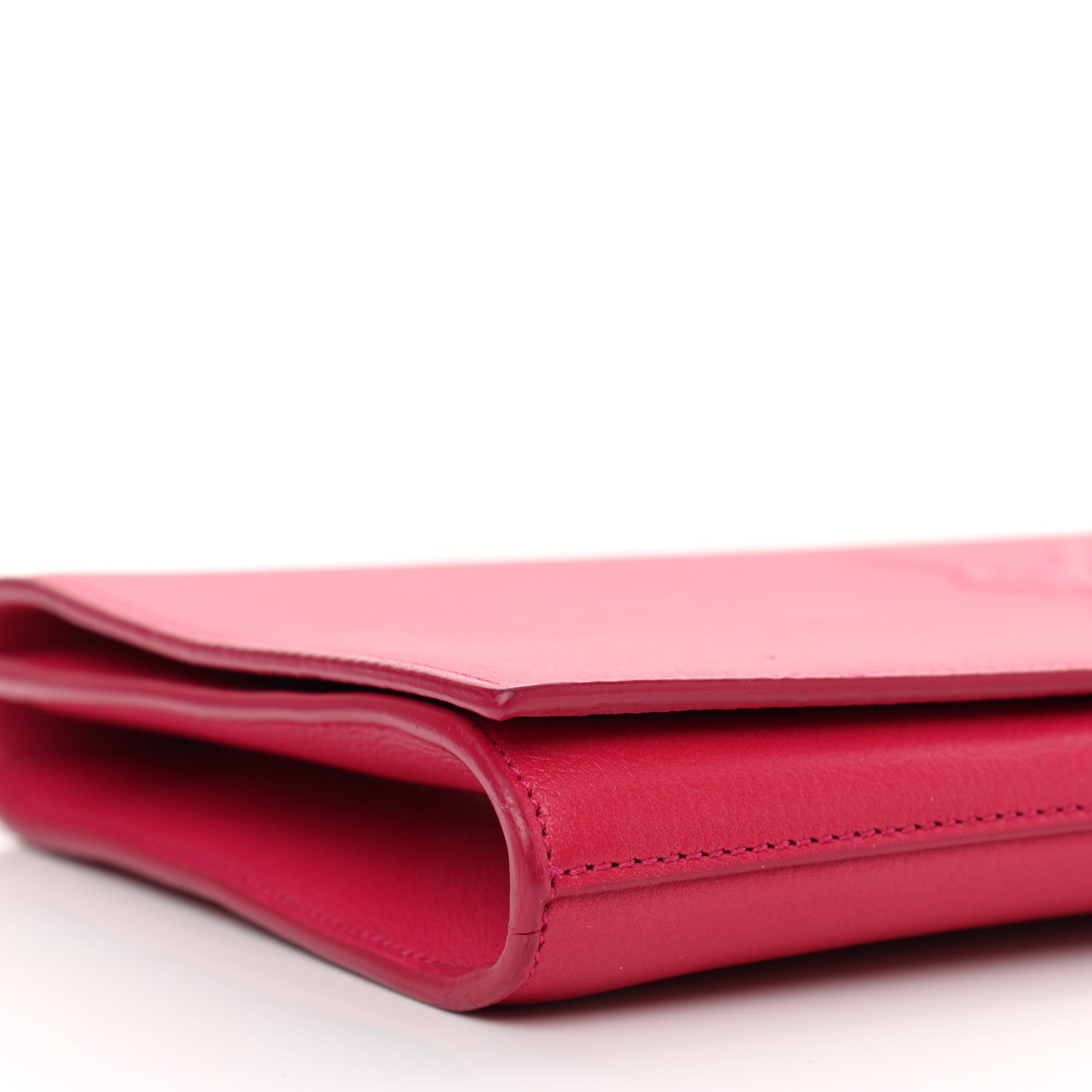 Saint Laurent Calfskin Monogram Large Belle De Jour Clutch Lipstick Fuchsia 8 of 11