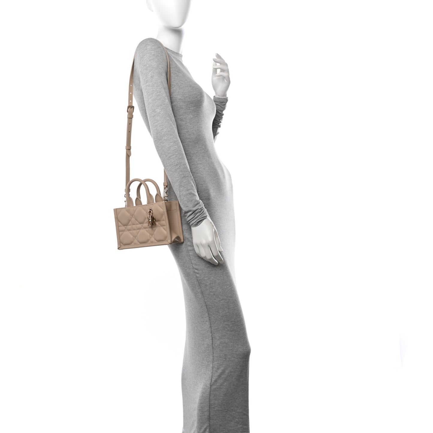Calfskin Macrocannage Mini Book Tote Trench Beige