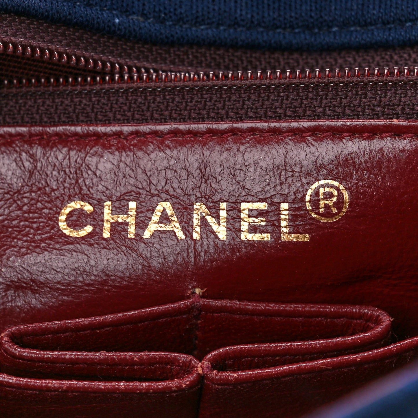 Jersey Lambskin Quilted Mini Square Flap Navy