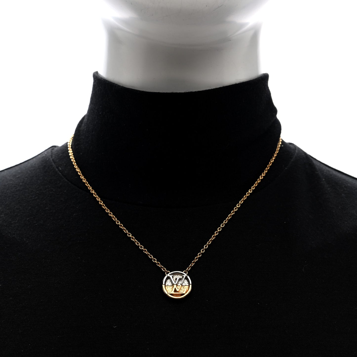 Metal L to V Necklace Gold Silver