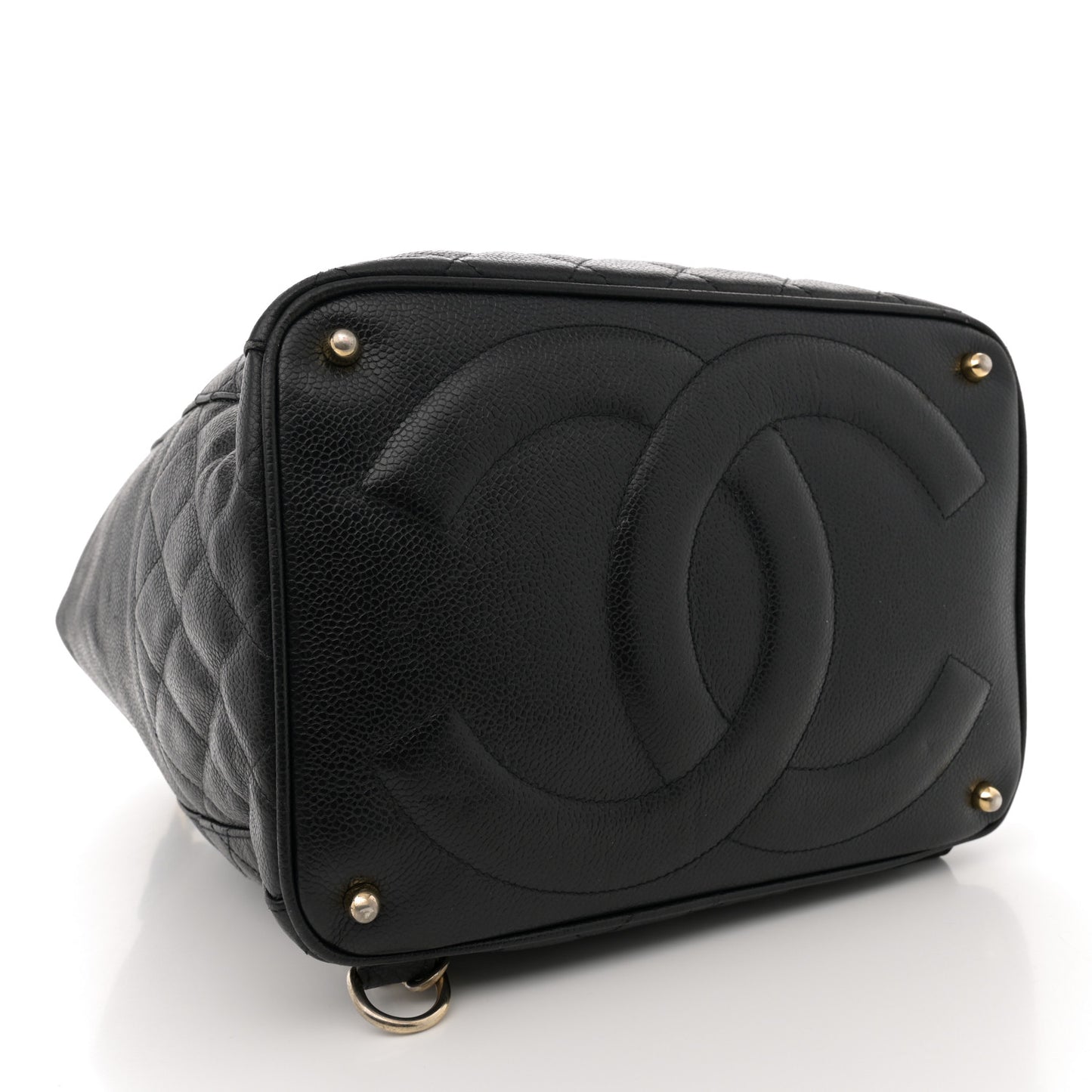 Caviar Quilted Drawstring Backpack Black